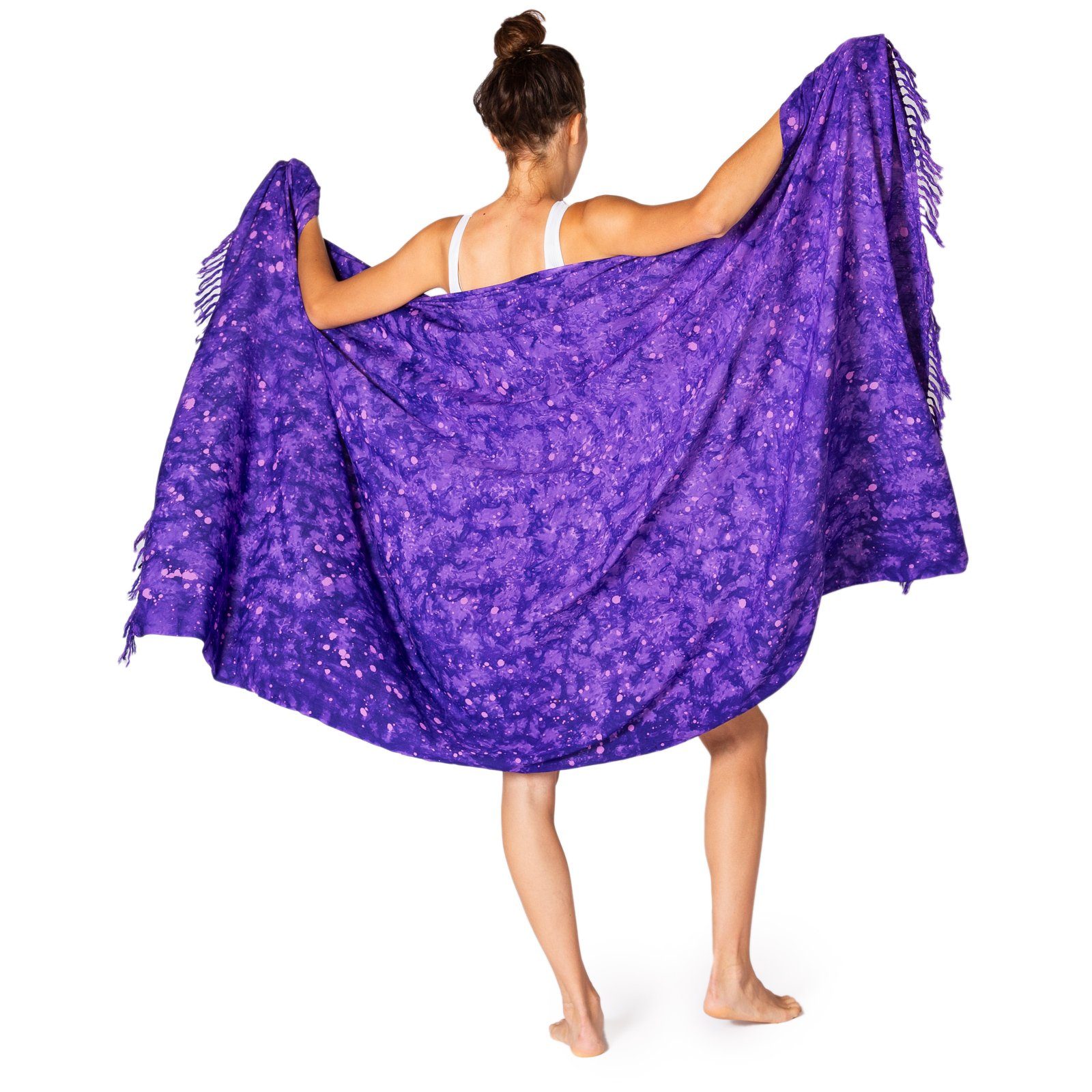 B604 Schultertuch Tuch Strandkleid aus Viskose Starlit Strandtuch, Strand den Halstuch sky Bikini Pareo dream purple Cover-up Wachsbatik Sarong hochwertiger PANASIAM für
