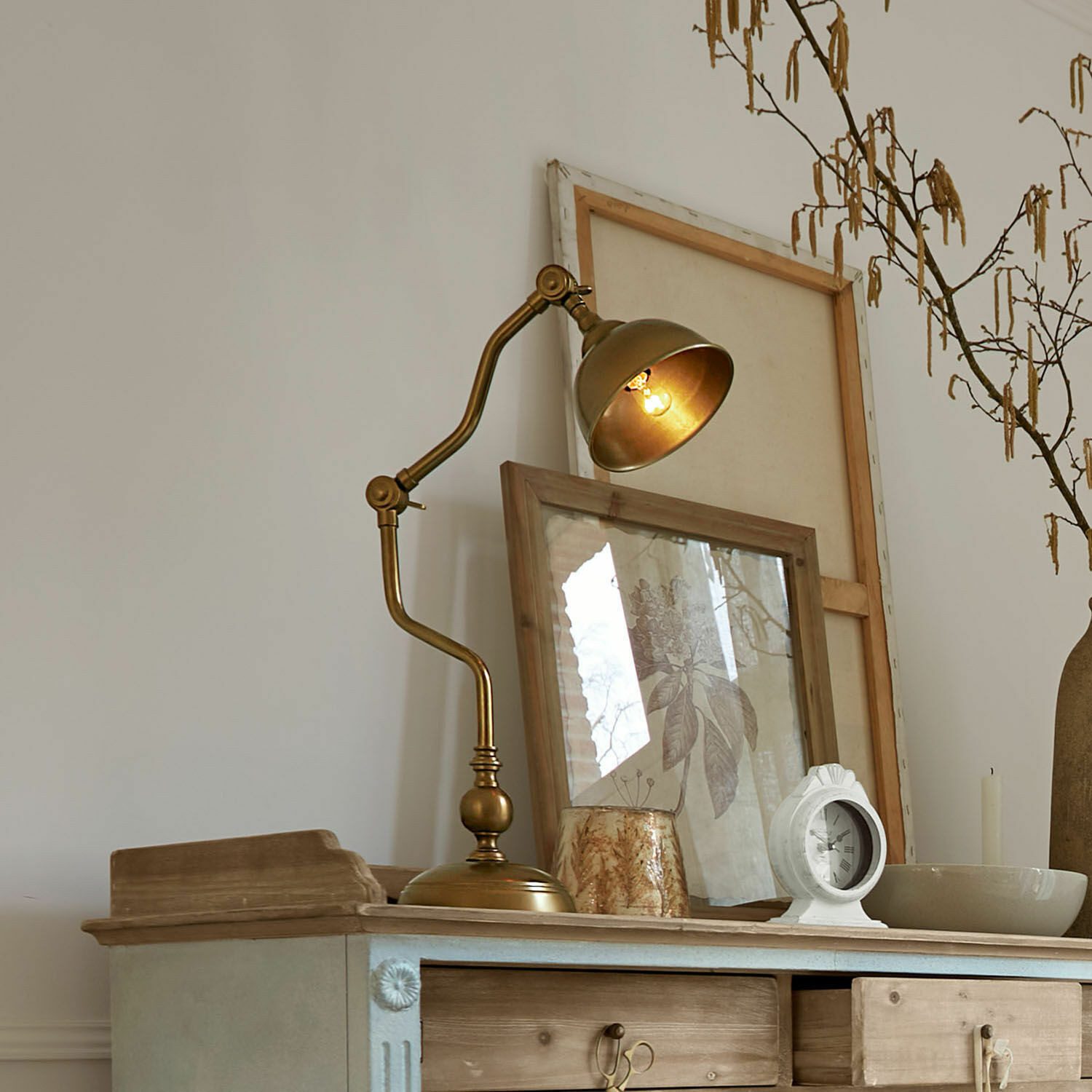 Mirabeau Tischleuchte Tischlampe Harrowden antikmessing – Bild 5 von 5