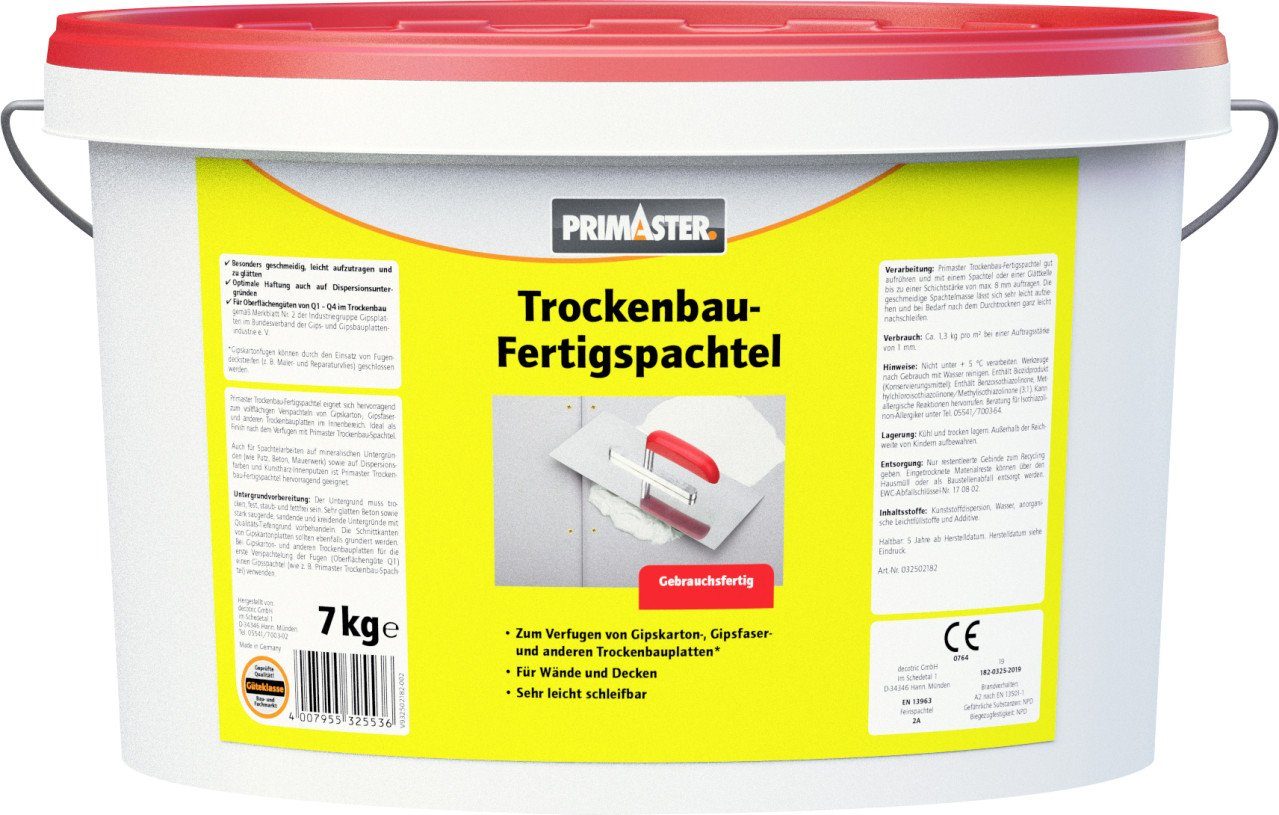 Primaster Spachtelmasse Primaster Trockenbau-Fertigspachtel 7 kg günstig online kaufen