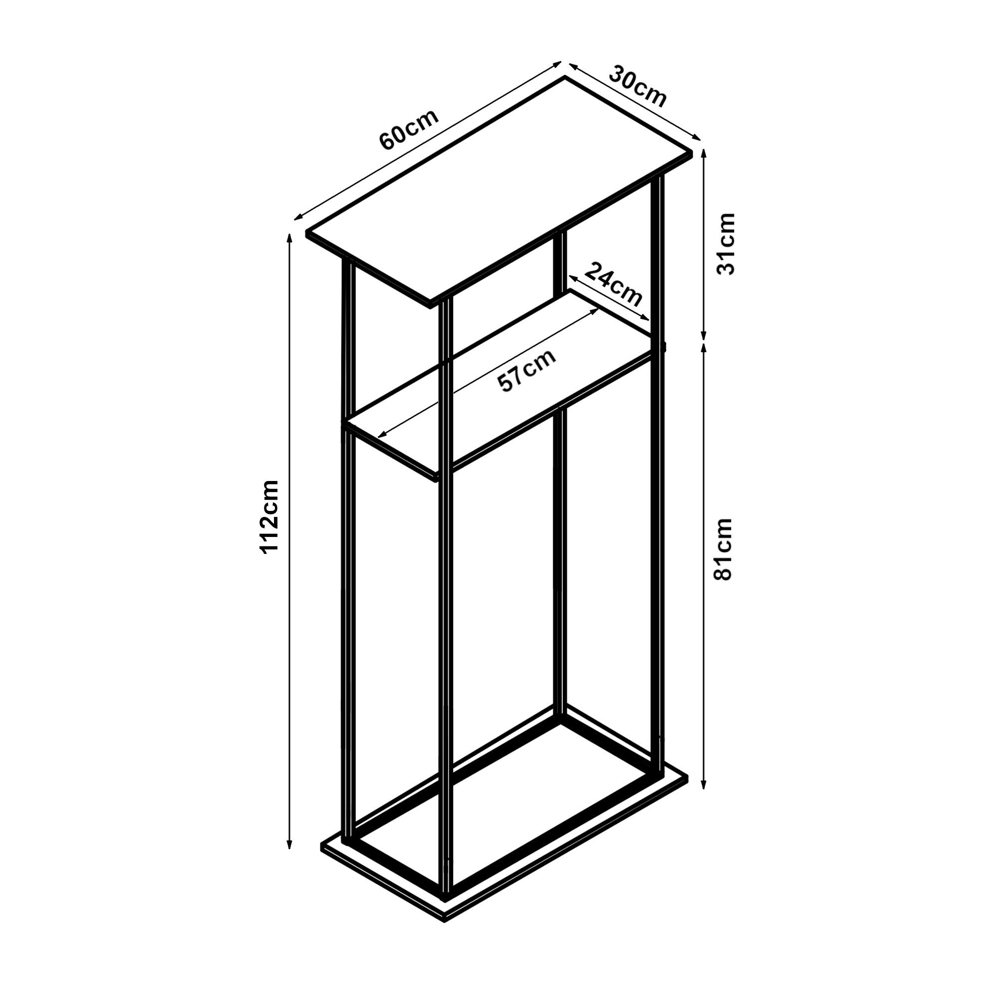 en.casa Kaminholzregal, BxTxH:60x30x112 cm, »Turku« mit Ablagen aus Stahl für Innen