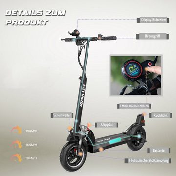 HITWAY E-Scooter, 20,00 km/h, E-roller mit Straßenzulassung Doppelter Stoßdämpfer 19km/h