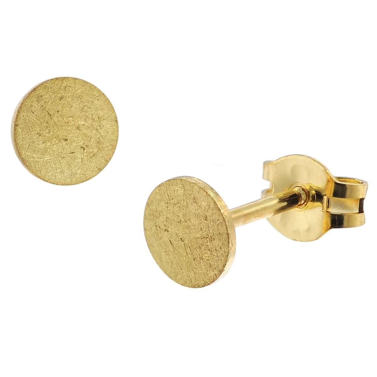 trendor Paar Ohrstecker 51029, für Damen 333 / 8K Gold Eismatt ⌀ 5 mm