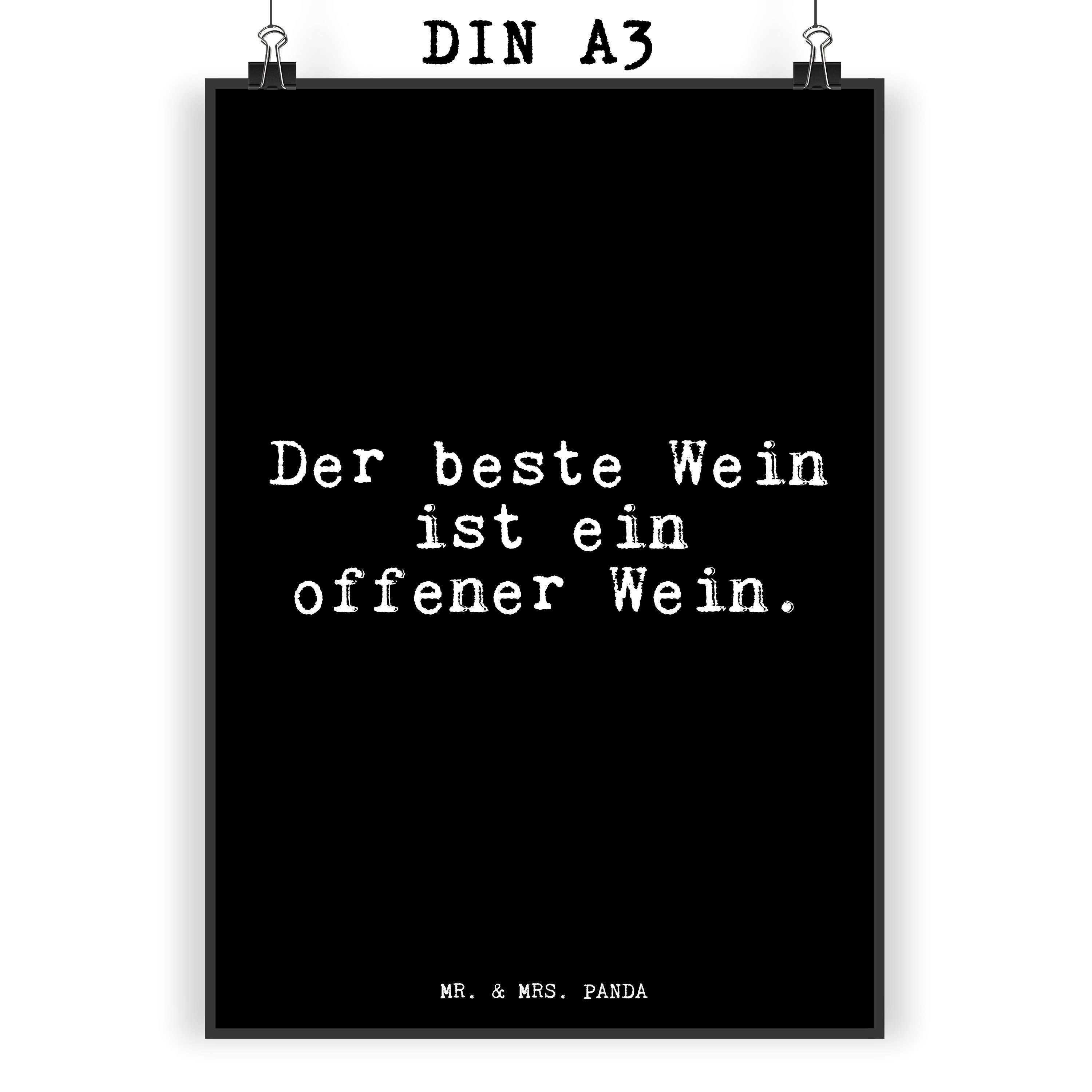 Mr. & Mrs. Panda Poster »Der beste Wein ist... Schwarz Geschenk