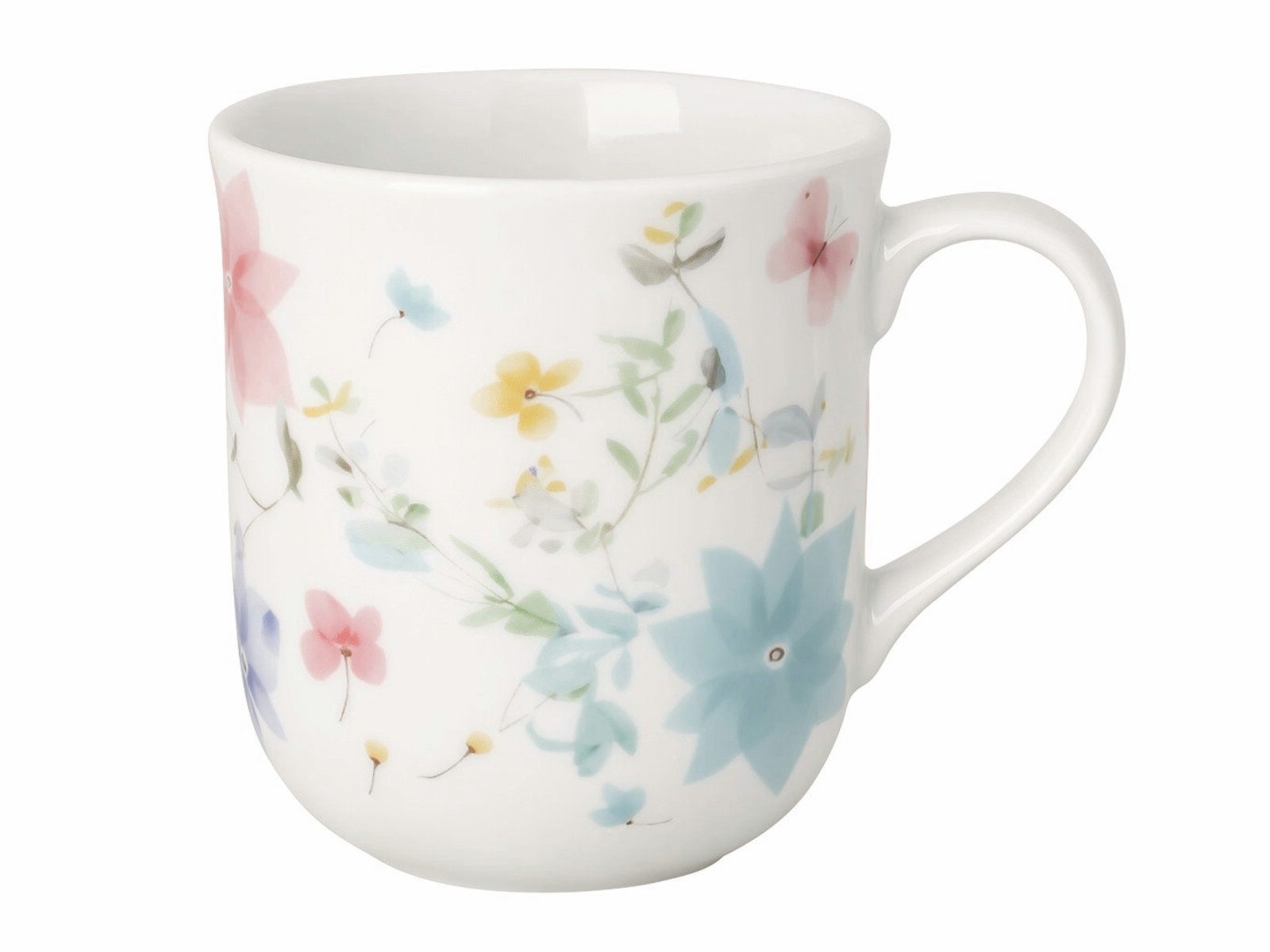 Hutschenreuther Becher Frühlingsgrüsse Blumenranke Becher mit Henkel 0,4l, Porzellan