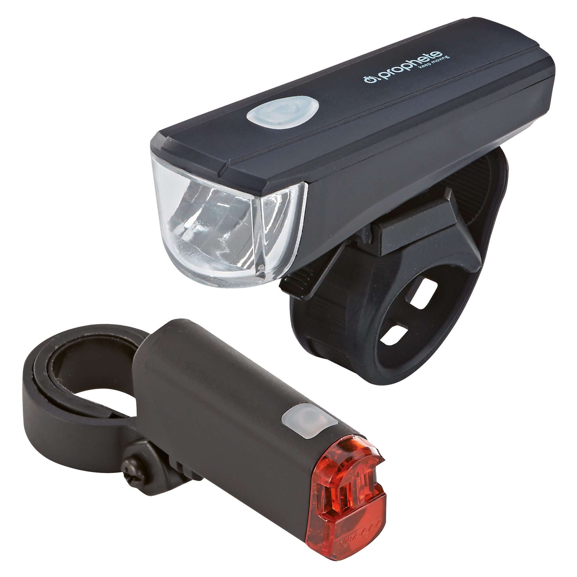 Prophete Fahrradbeleuchtung LED Batteriebeleuchtungsset 15 Lux