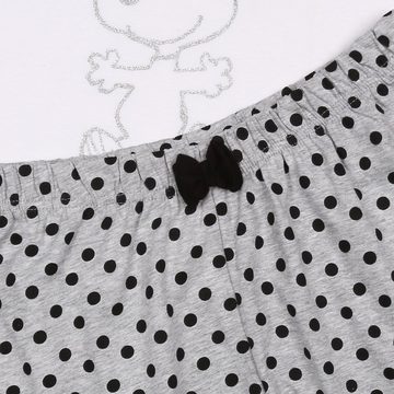 Sarcia.eu Pyjama Snoopy die Peanuts Mädchen-Pyjama kurzarm, weiß und grau
