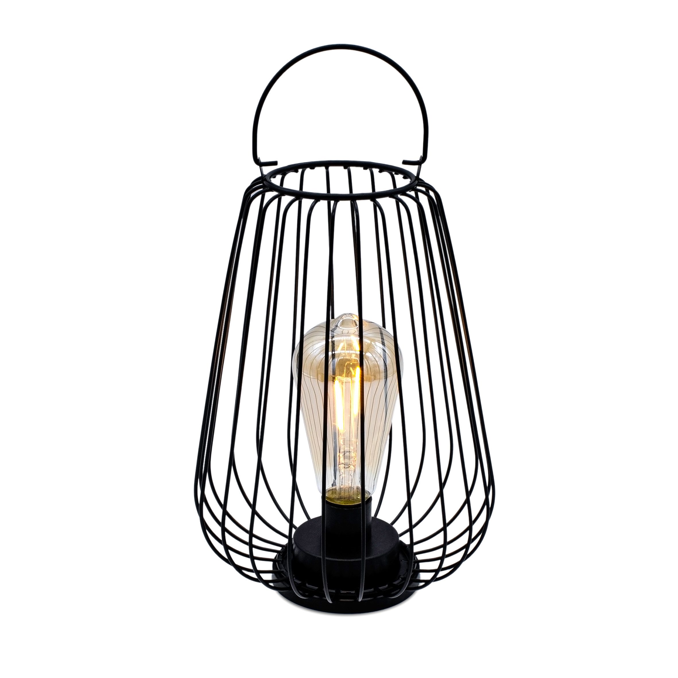 Spetebo LED Laterne Metall Laterne schwarz günstig online kaufen