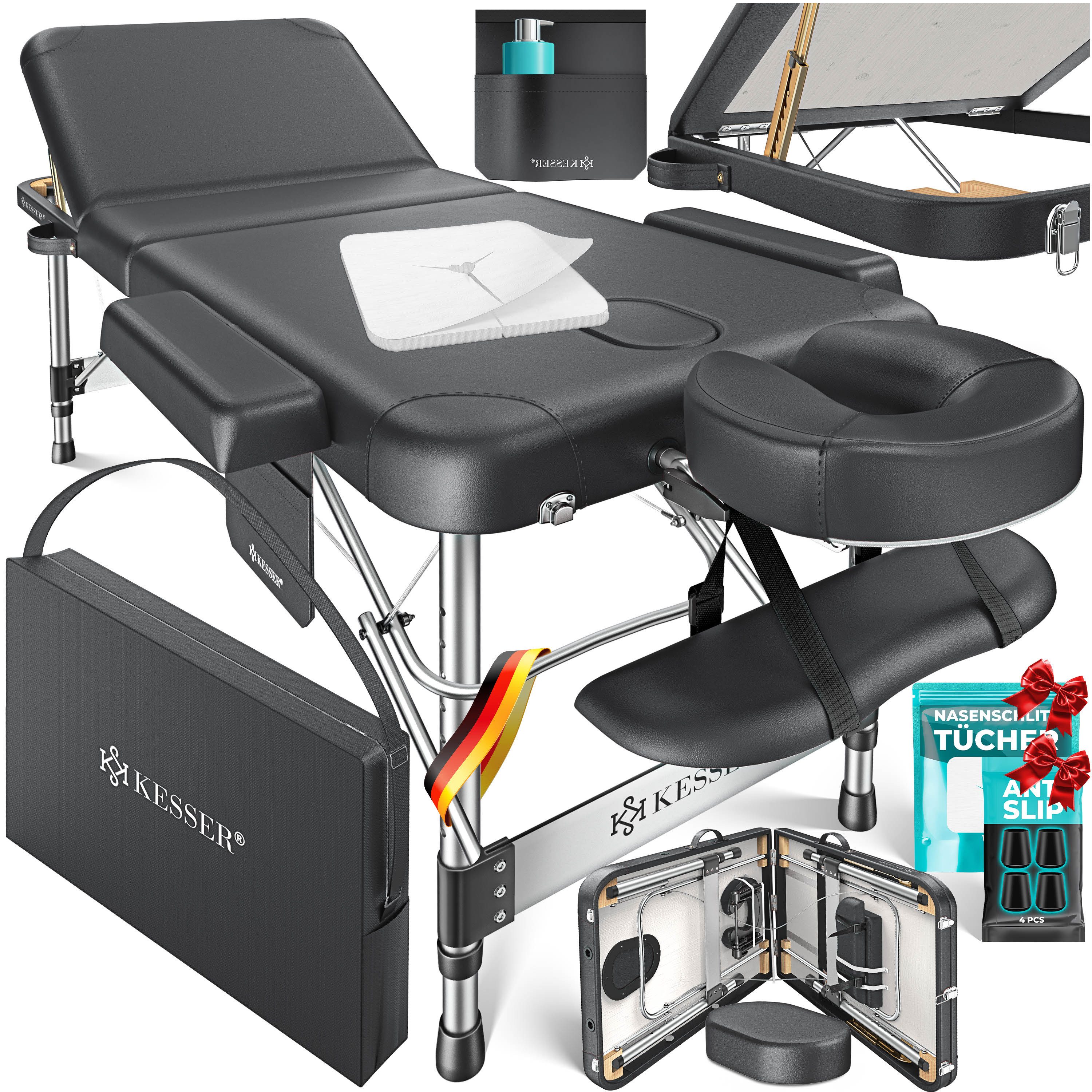 KESSER Massageliege, 3 Zonen Kosmetikliege klappbar & höhenverstellbar mobile Massagebett