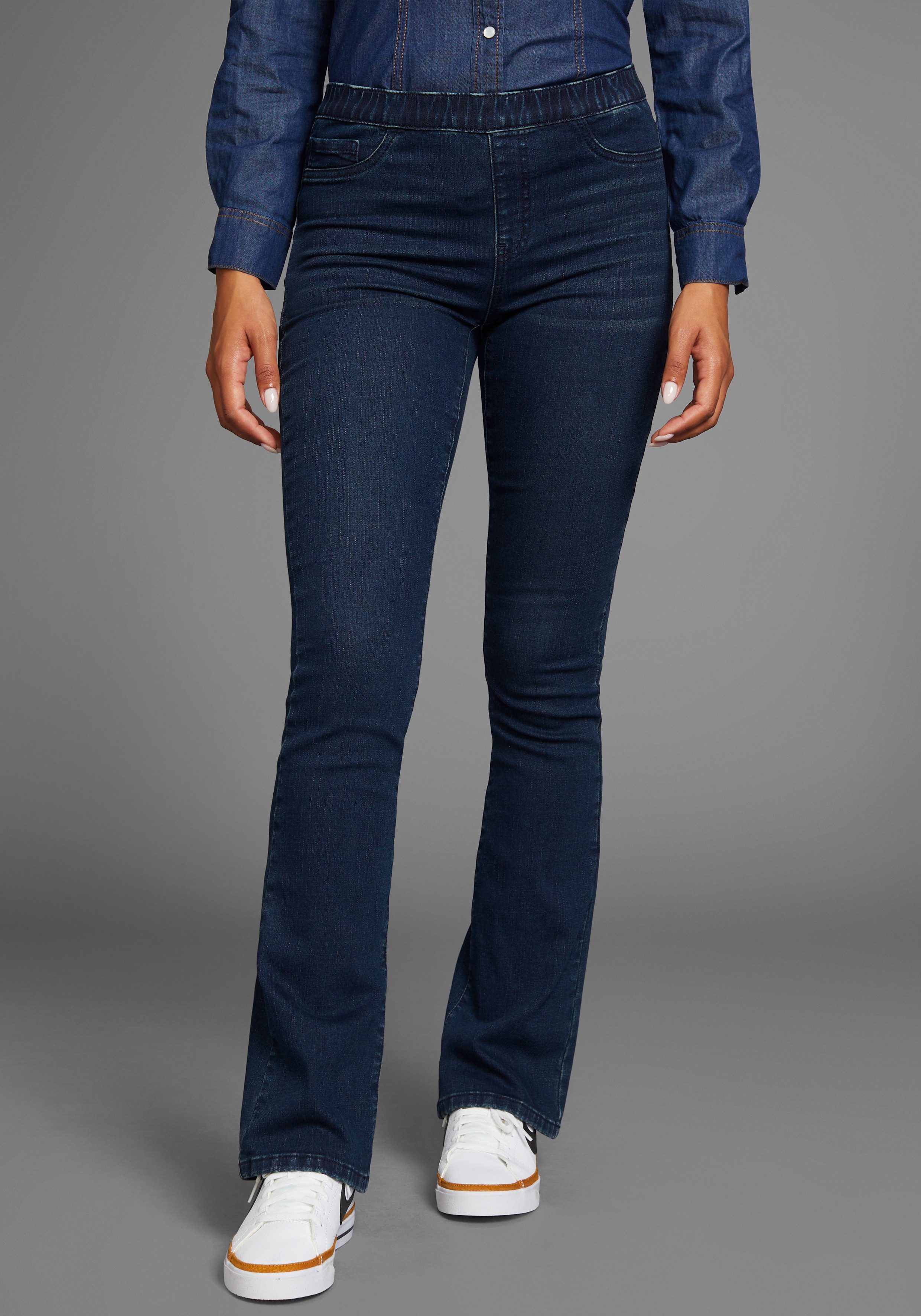 Jeansjeggings Bootcut mit leichtem Thermo Effekt