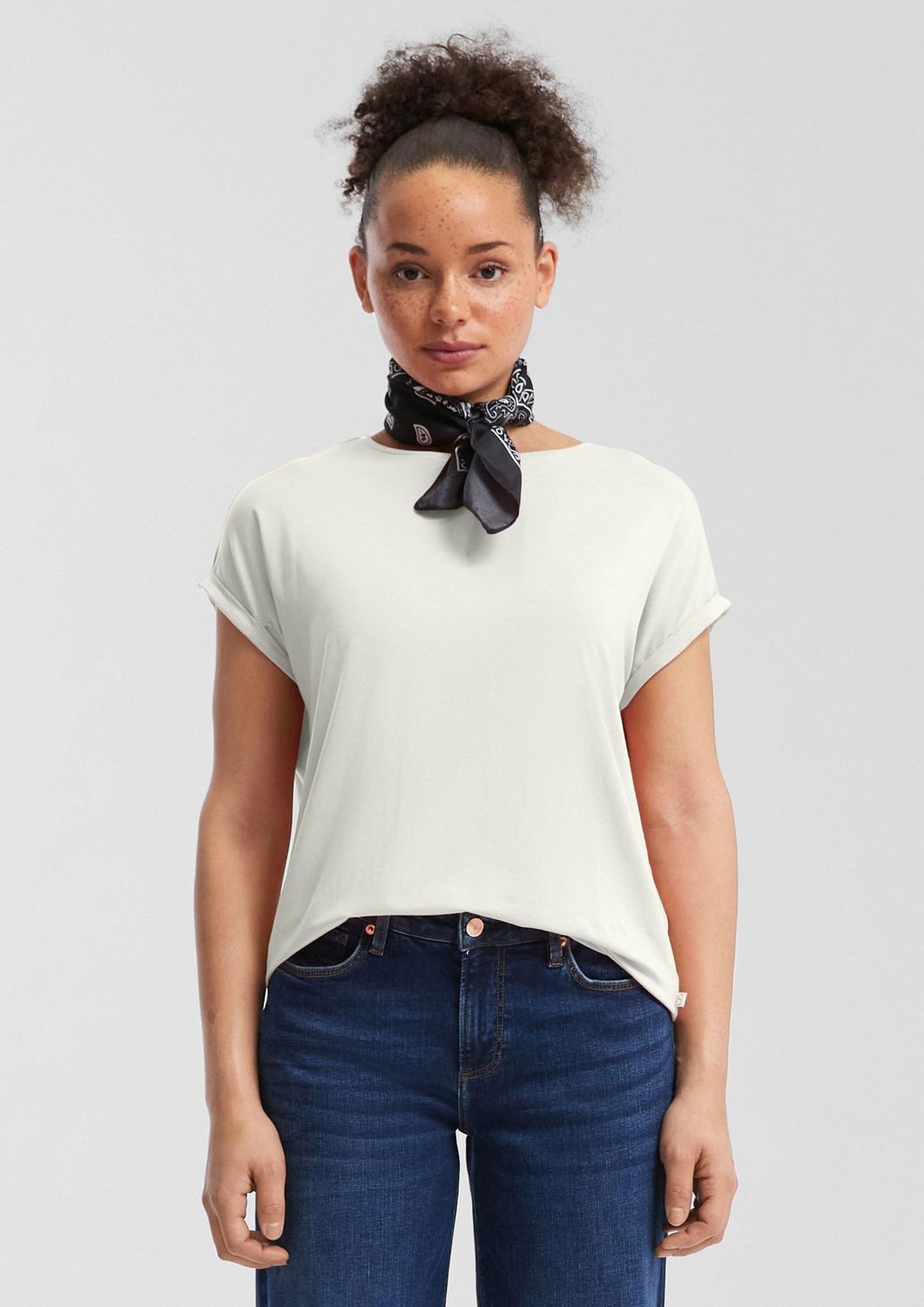 QS T-Shirt Loose Fit-Shirt im Lyocellmix günstig online kaufen