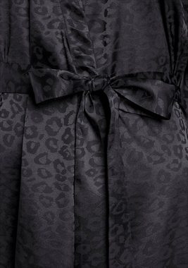 LASCANA Kimono, Kurzform, Kunstfaser, Gürtel, mit Leomotiv