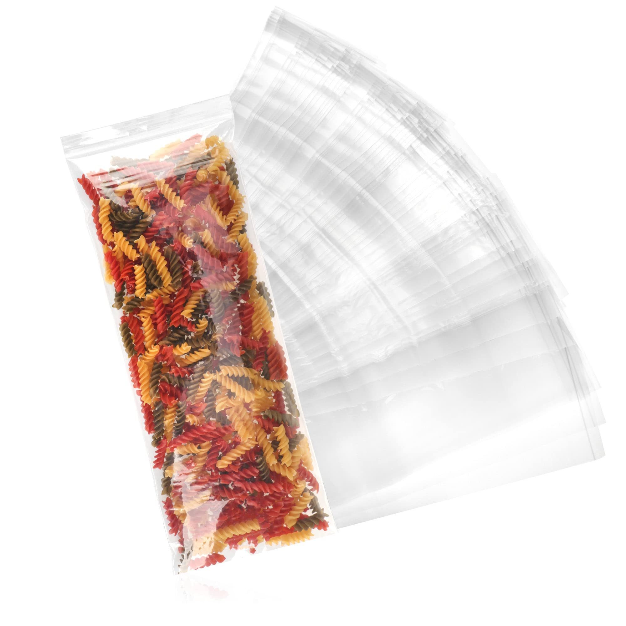 com-four Folienbeutel Druckverschlussbeutel, Transparente Tütchen mit Druckverschluss, Zip-Beutel wieder verschließbar 305 x 150 mm