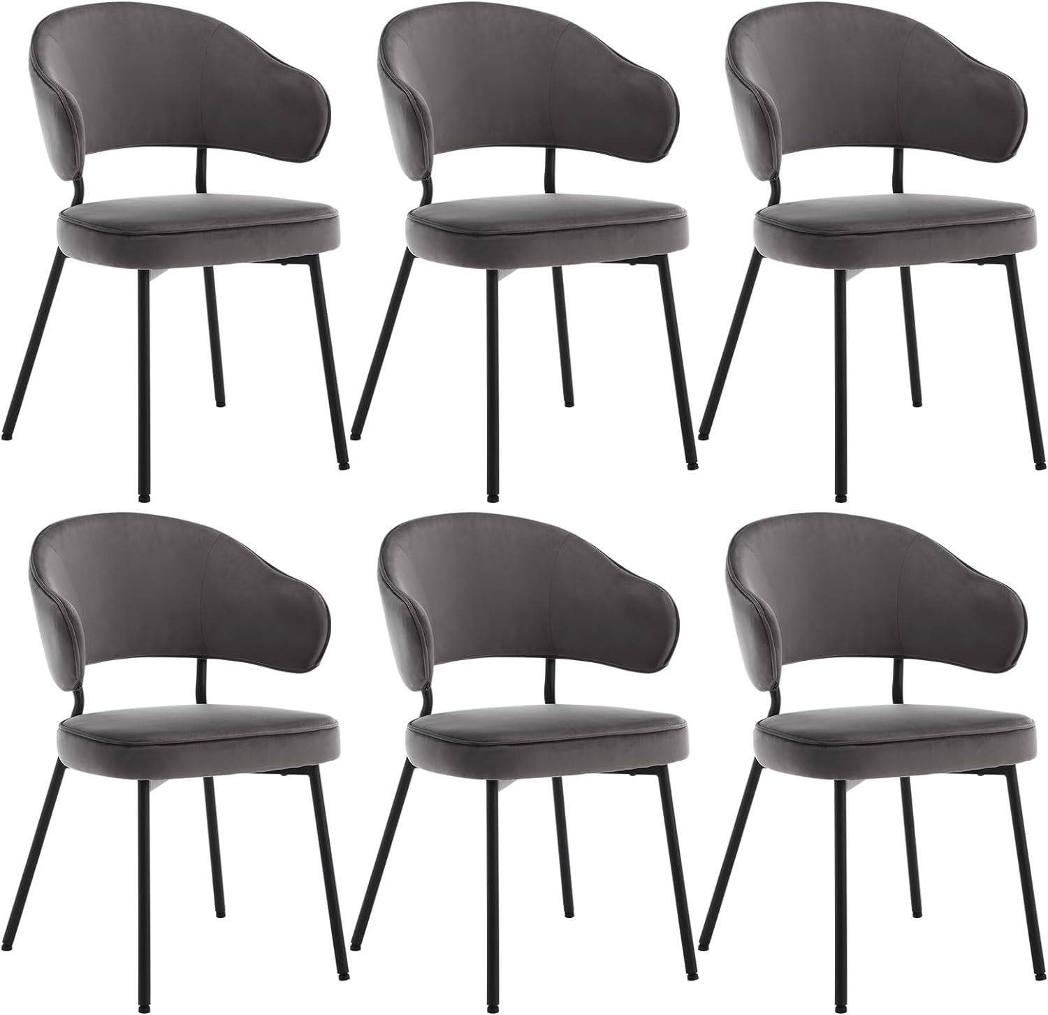 Woltu 4-Fußstuhl (Set, 6 St), mit Rückenlehne Armlehnen Metallbeinen günstig online kaufen