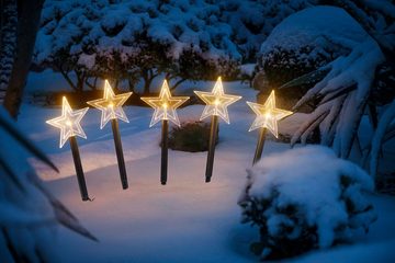 IC Winterworld LED Stern Weihnachtsstern, Weihnachtsdeko, Gartenstecker mit Timerfunktion, für den Innen- und Außenbereich