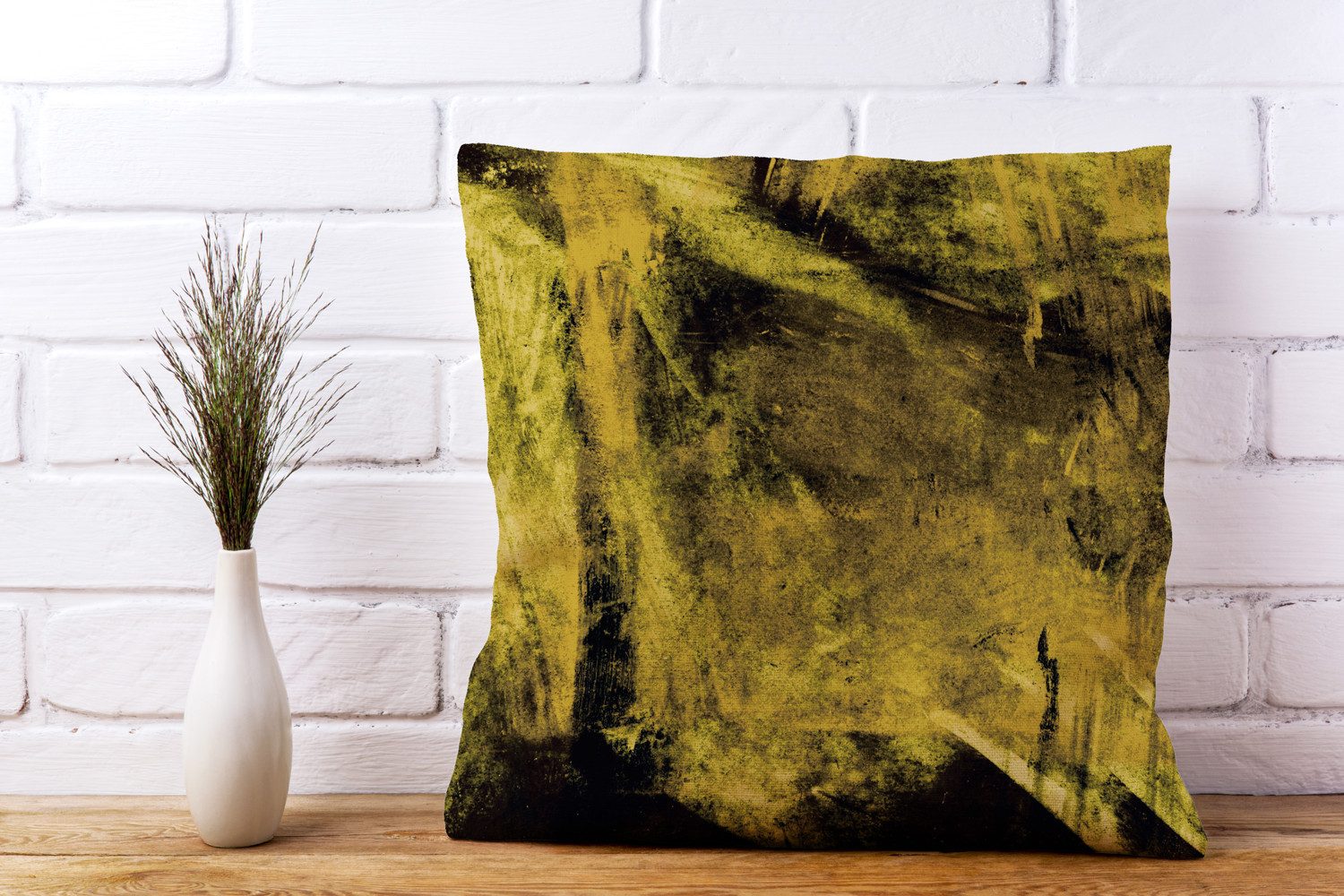 queence Dekokissen Abstrakt goldfarben, Beidseitig bedruckte Kissenhülle, Kissen 40x40cm, inkl. Reißverschluss