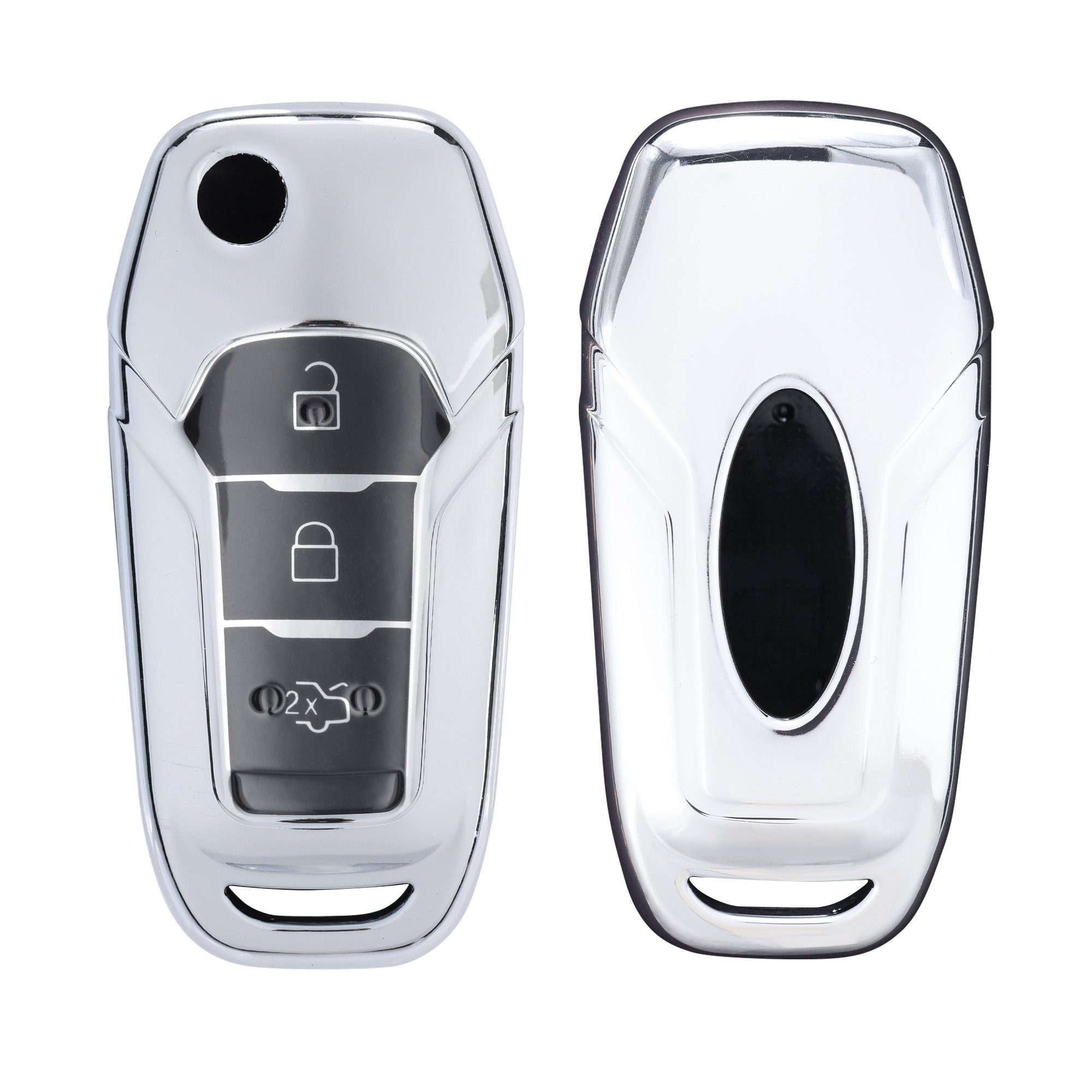 kwmobile Schlüsseltasche Autoschlüssel Hülle für Ford, TPU Schutzhülle  Schlüsselhülle Cover für Ford, geeignet für Ford 3-Tasten MyKey Klapp  Autoschlüssel Schlüssel