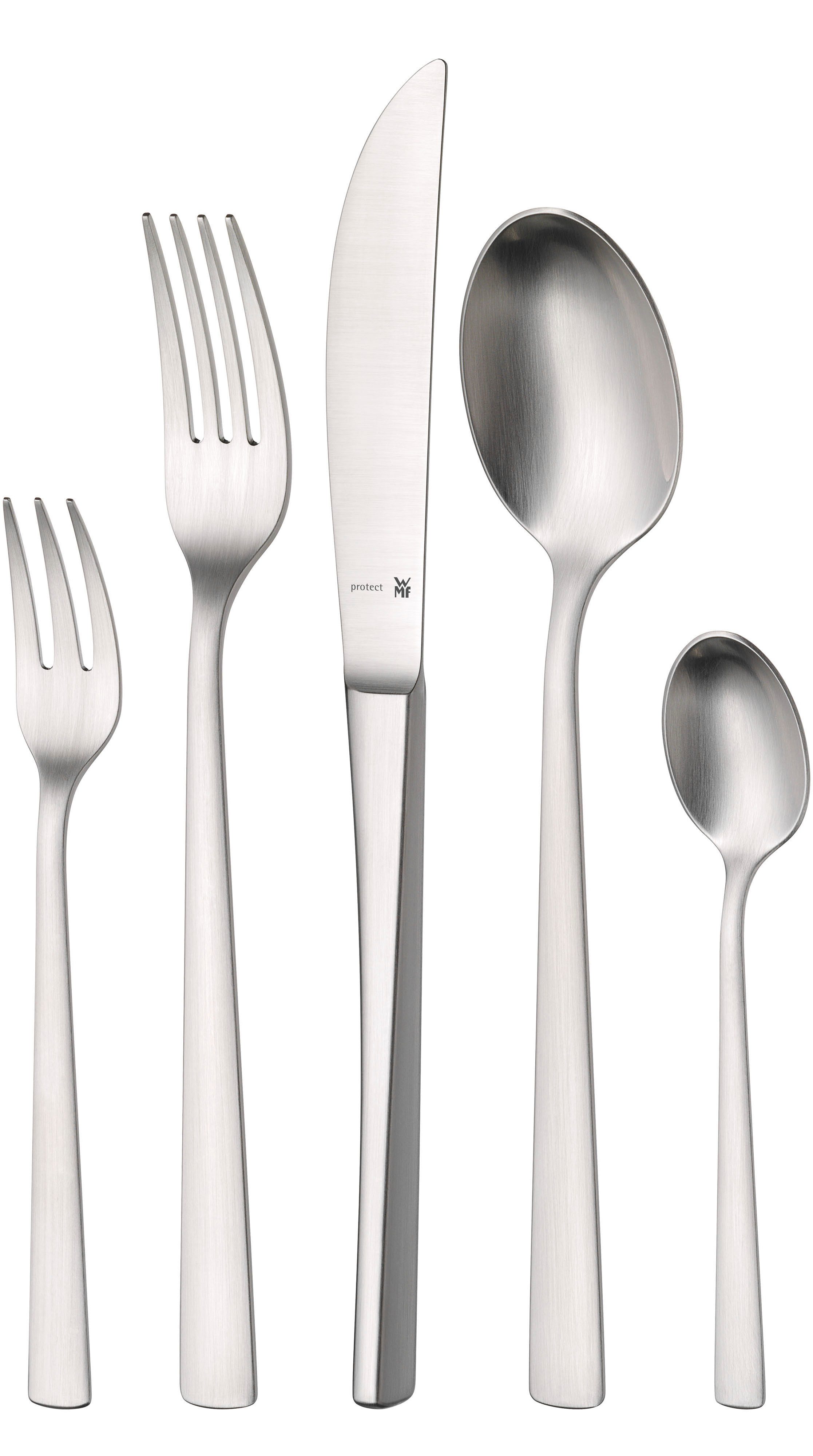 WMF Besteck-Set Corvo (30-tlg), 6 Personen, Cromargan® Edelstahl Rostfrei, mattiert, kratzbeständig, ergonomisch, spülmaschinenfest