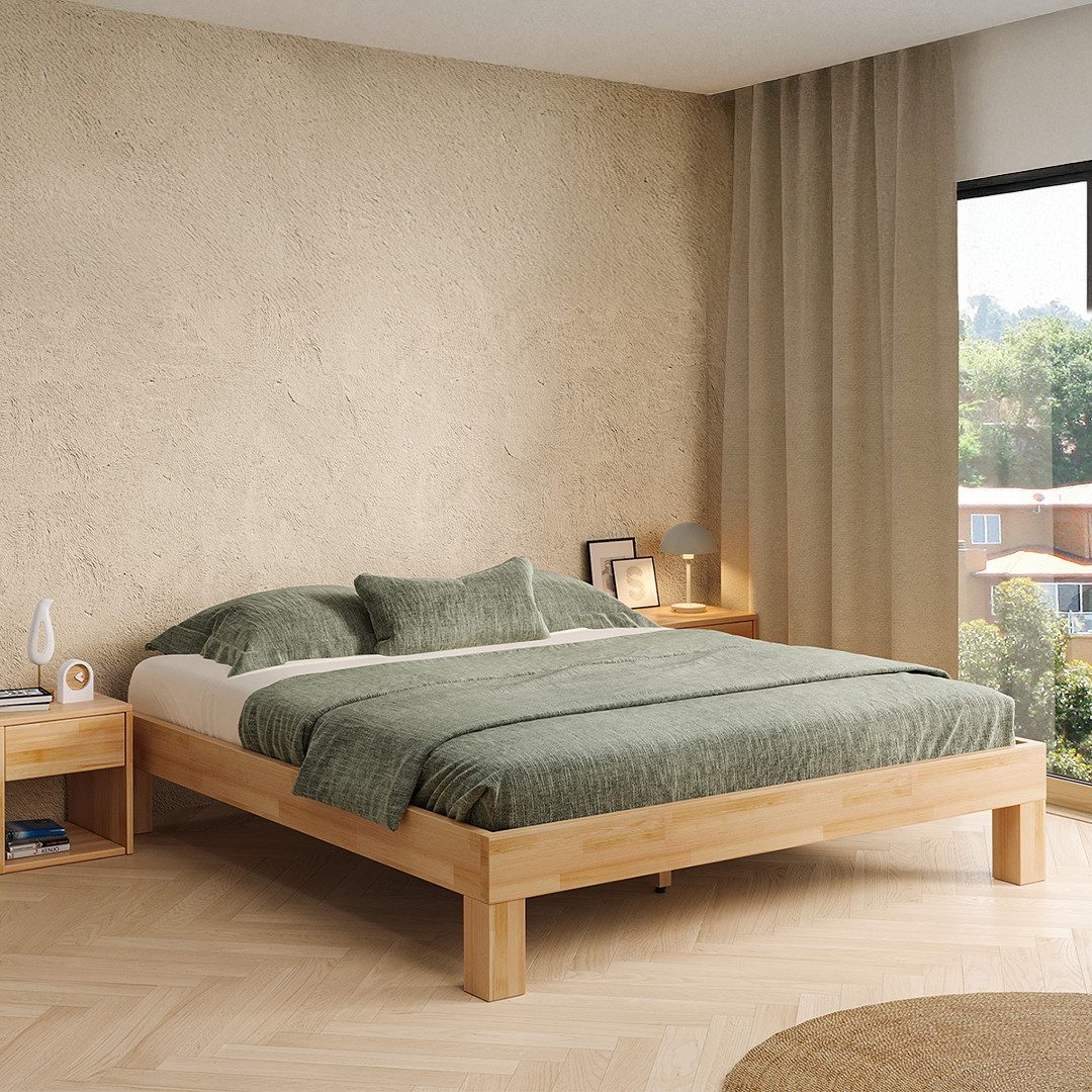 skølm Massivholzbett Floki aus Buche, natur geölt, verfügbar in 140/180x200 günstig online kaufen