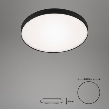 Briloner Leuchten LED Deckenleuchte 3351-015, LED fest verbaut, Neutralweiß, Badezimmer, IP44, weiß-schwarz, 28,5 cm