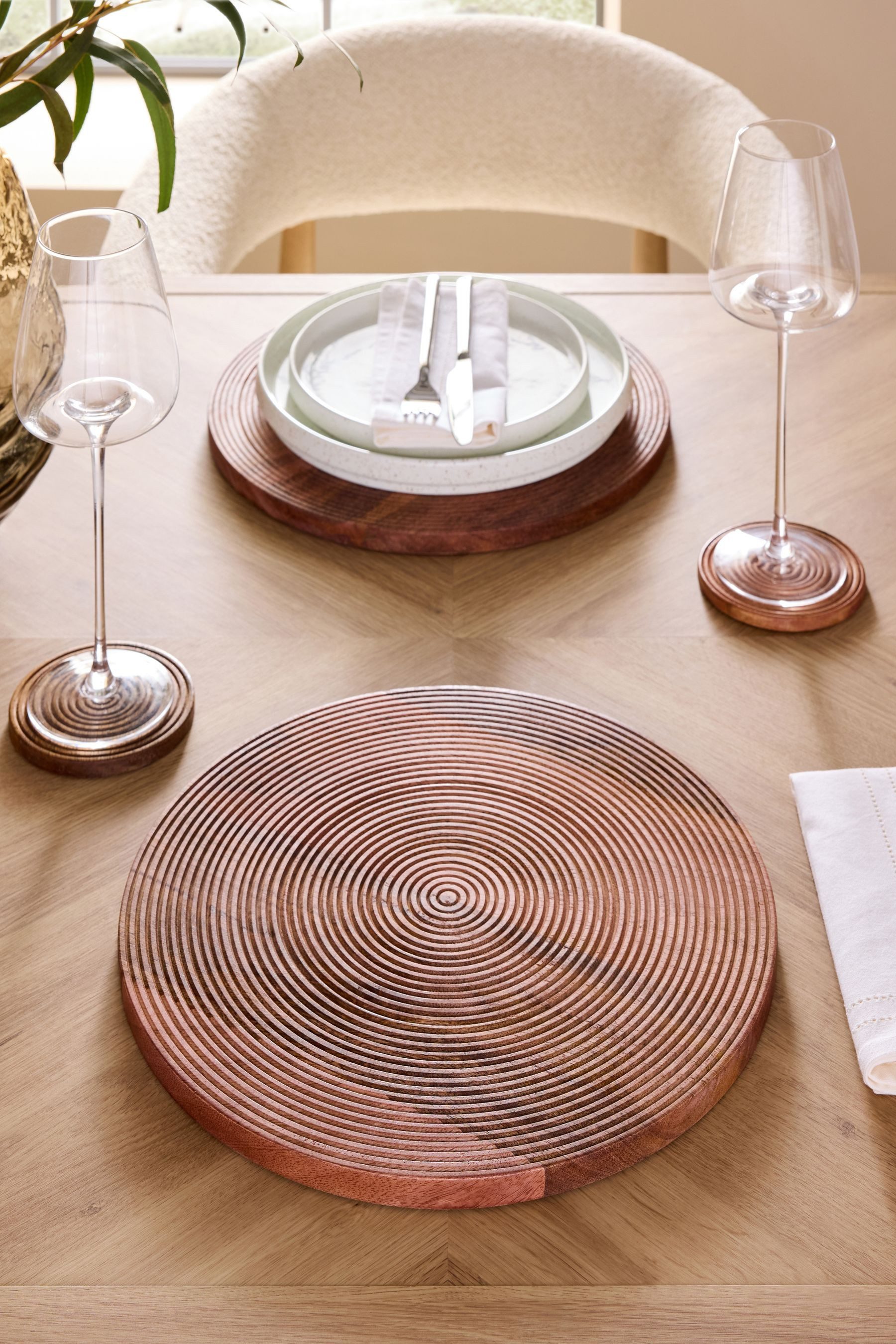 Next Platzset Holz-Platzsets im geätzten Design, 2er-Set, (1-St), Tischset