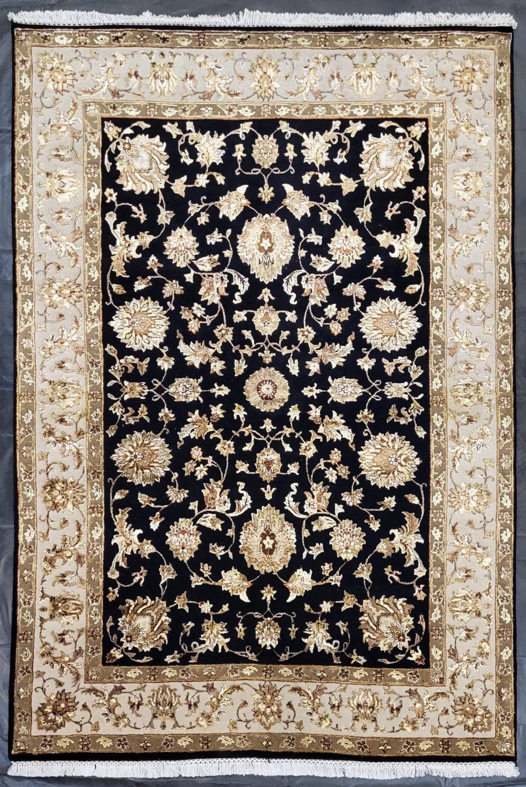Rug Studios Teppich S.COLLECTION Ziegler Royal, Rechteckig, Höhe: 0 mm, Wohnzimmer, 170 x 240 cm, schwarz