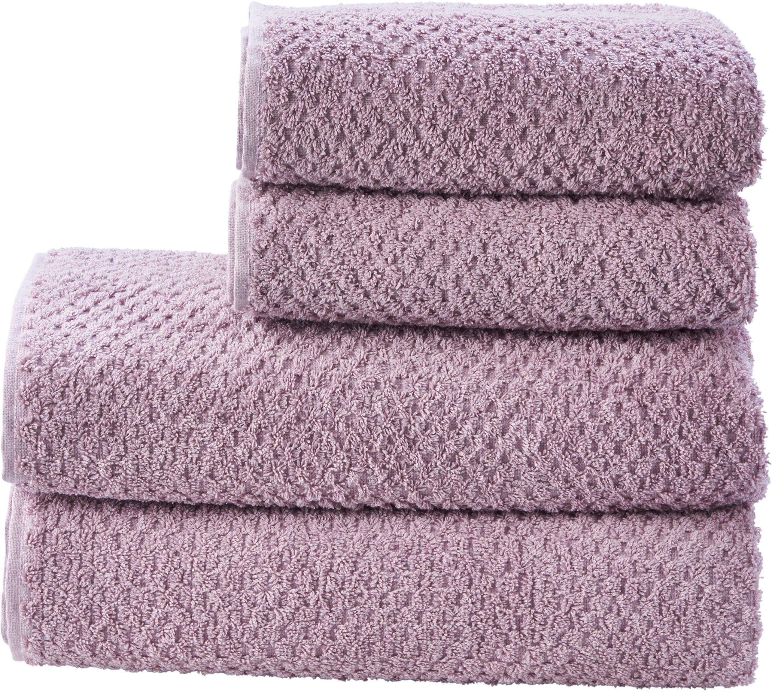 done.® Handtuch Set Provence Honeycomb 2 Gästetücher (30x50 cm), 2 Полотенца (50x100 cm), Walkfrottier (Set, 4-St), Waben-Optik, verschiedene Set Вариантыn erhältlich