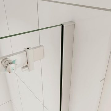 duschspa Komplettdusche 8mm ESG NANO Glas Schiebetür Duschkabine Duschabtrennung, BxT: 100x80 cm, Einscheibensicherheitsglas, Sicherheitsglas, Set
