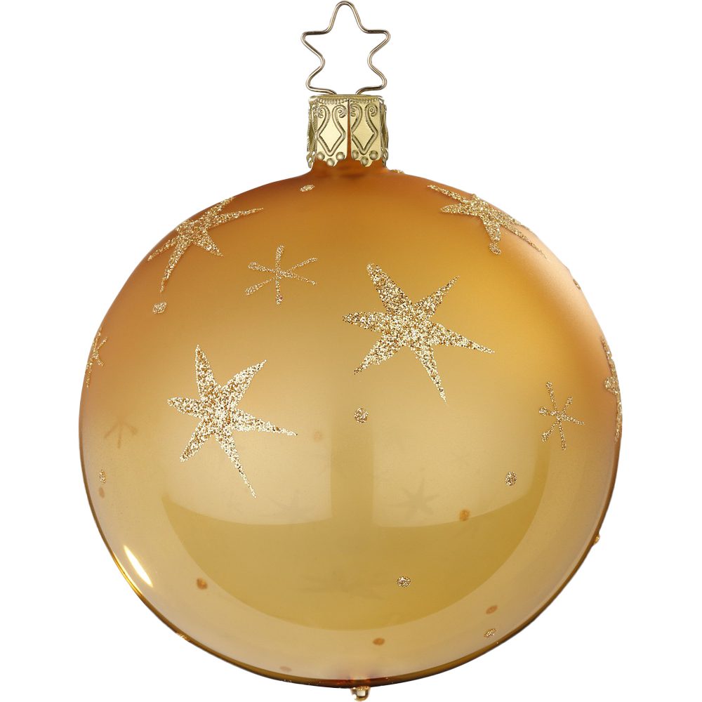 INGE-GLAS® Weihnachtsbaumkugel Eisige Nacht inkagold matt (1 St), mundgeblasen, handbemalt