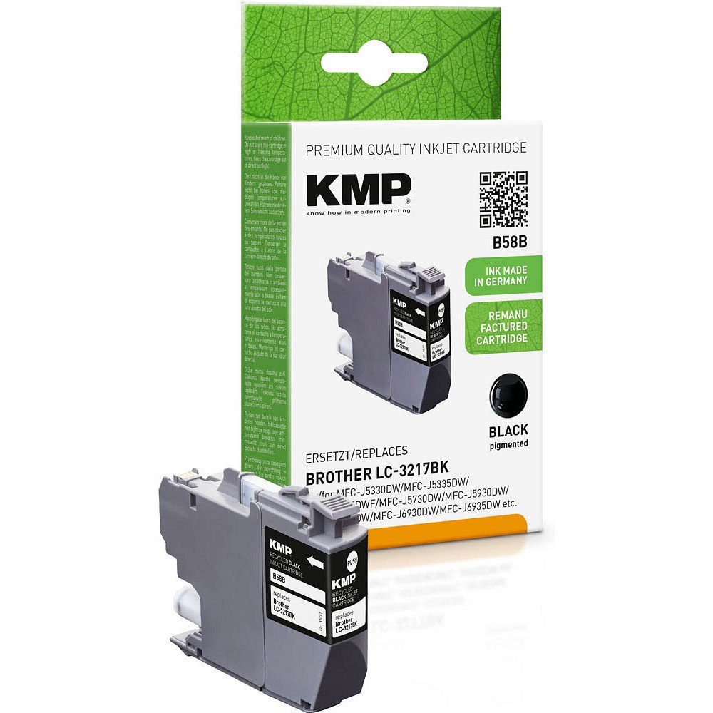 KMP 1 Tinte B58B ERSETZT Brother LC-3217BK - black Tintenpatrone (1 Farbe, 1-tlg)