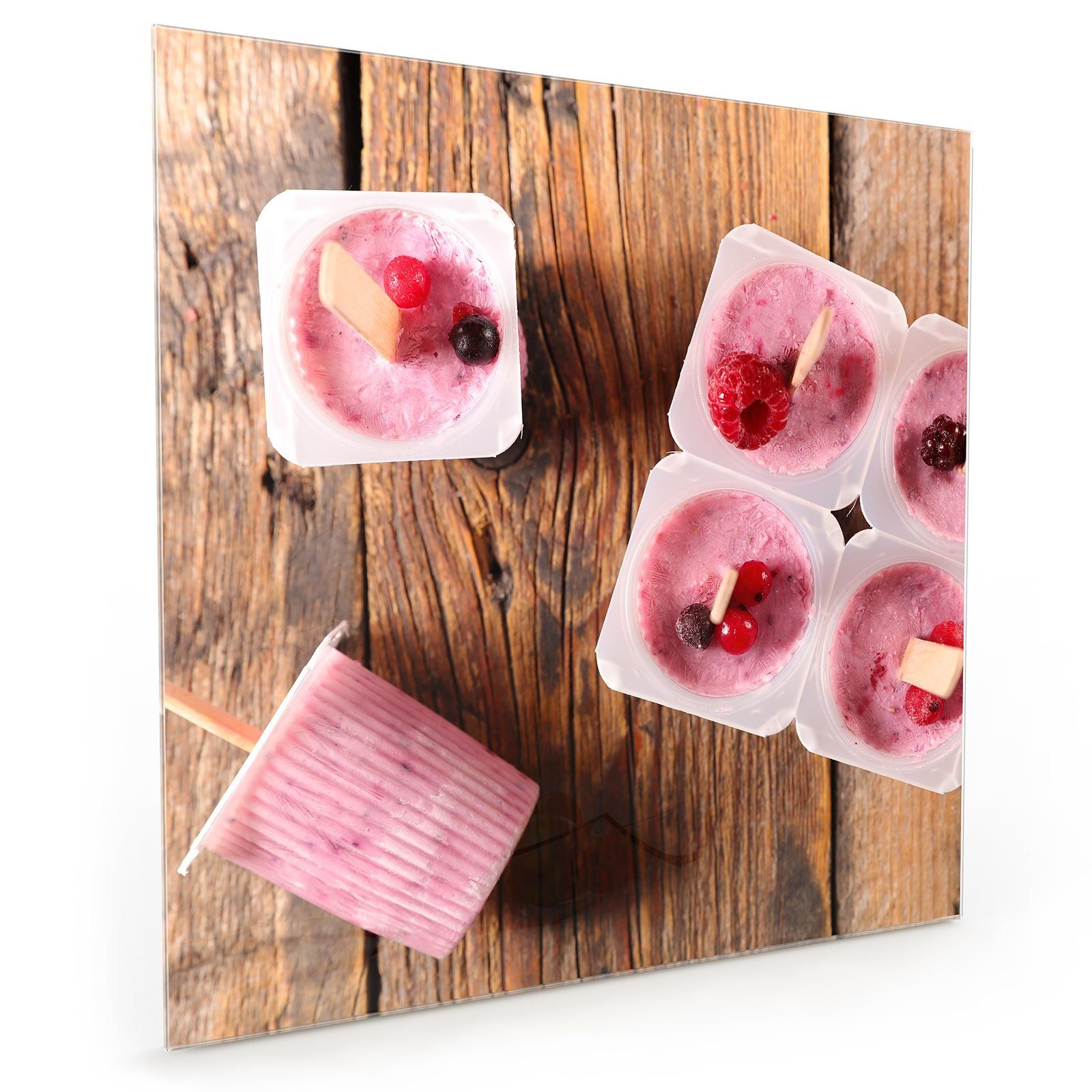 Primedeco Küchenrückwand Glas Gefrorenes Spritzschutz Fruchteeis mit Motiv Küchenrückwand