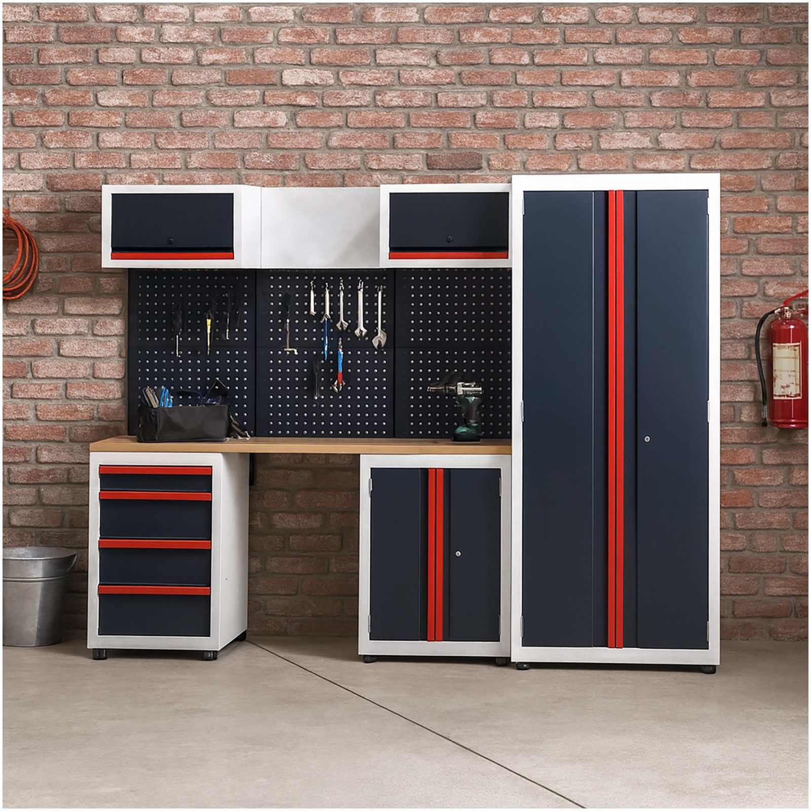 HTI-Living Werkzeugschrank Werkstattwand Havel Schwarz-Weiß-Rot (Stück, 1-S günstig online kaufen