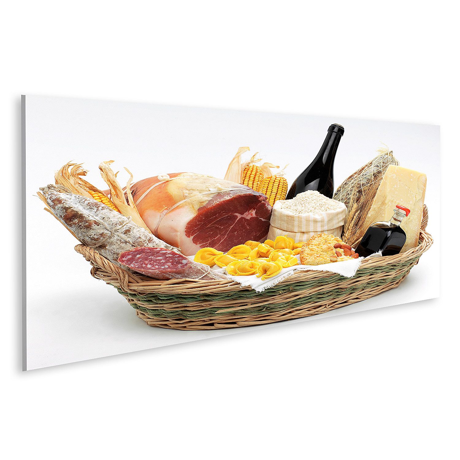 Leinwandbild Korb Italienisches Essen küchenbilder für Pizzeria Restauran Bilder