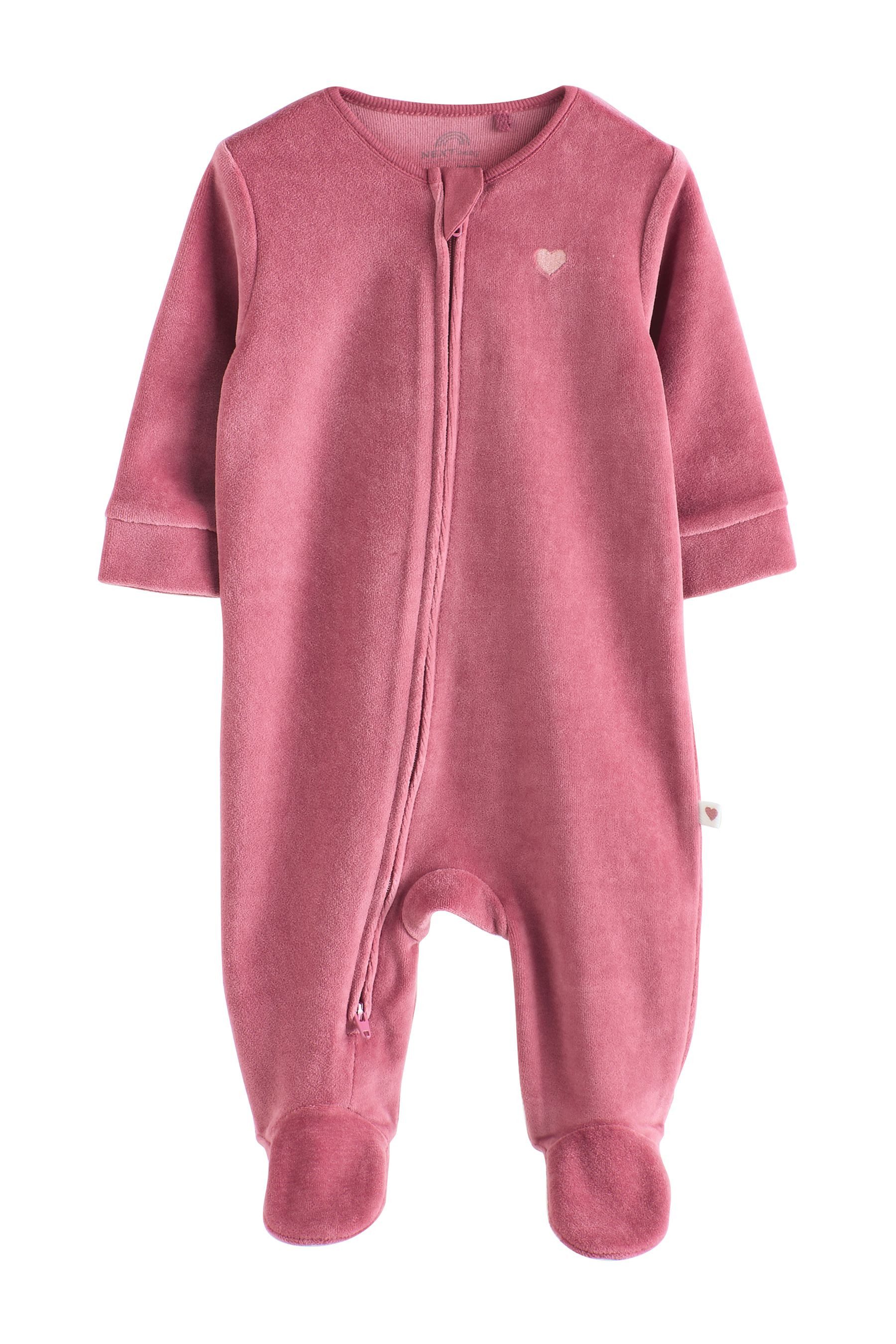 Next Schlafoverall Baby Veloursschlafanzüge, 2er-Pack (2-tlg)