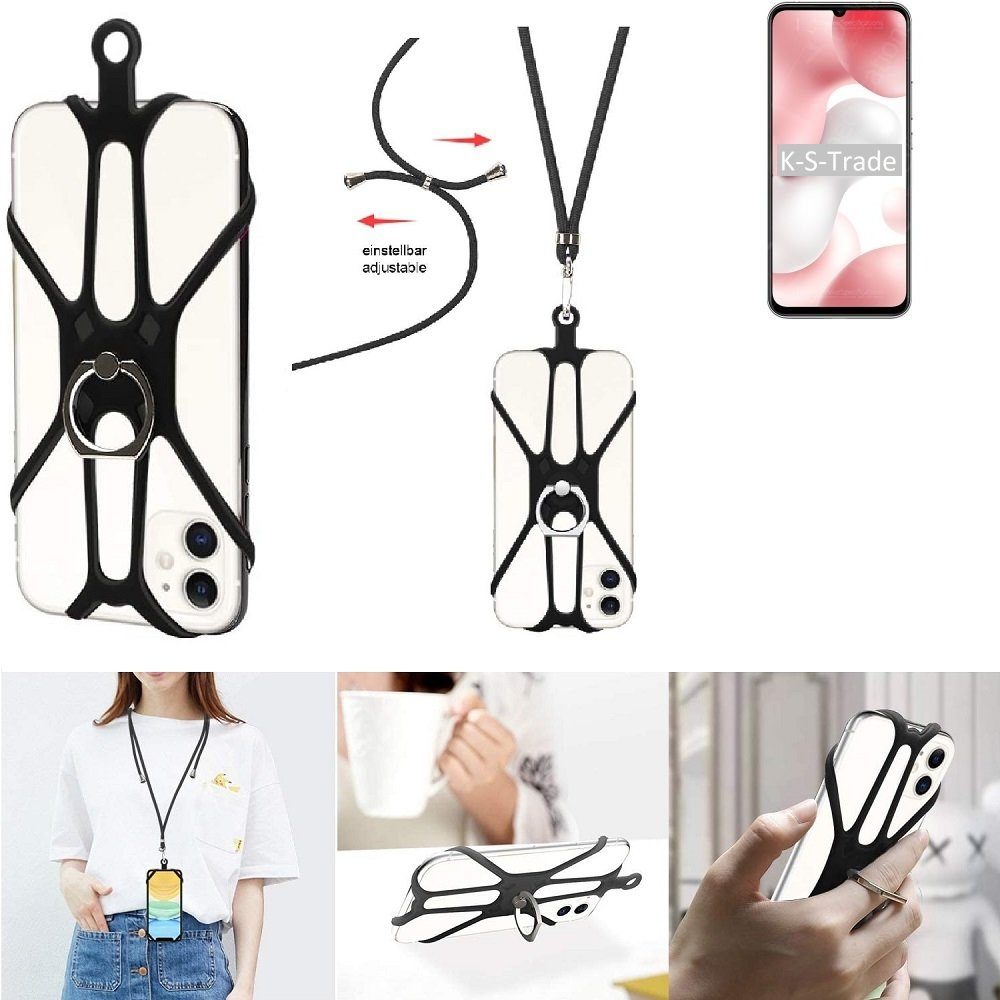 K-S-Trade Handyhülle für Xiaomi Mi 10 Lite Zoom Edition, 3in1 Handykette Handyband Handykordel Halsband Smartphone-Ring
