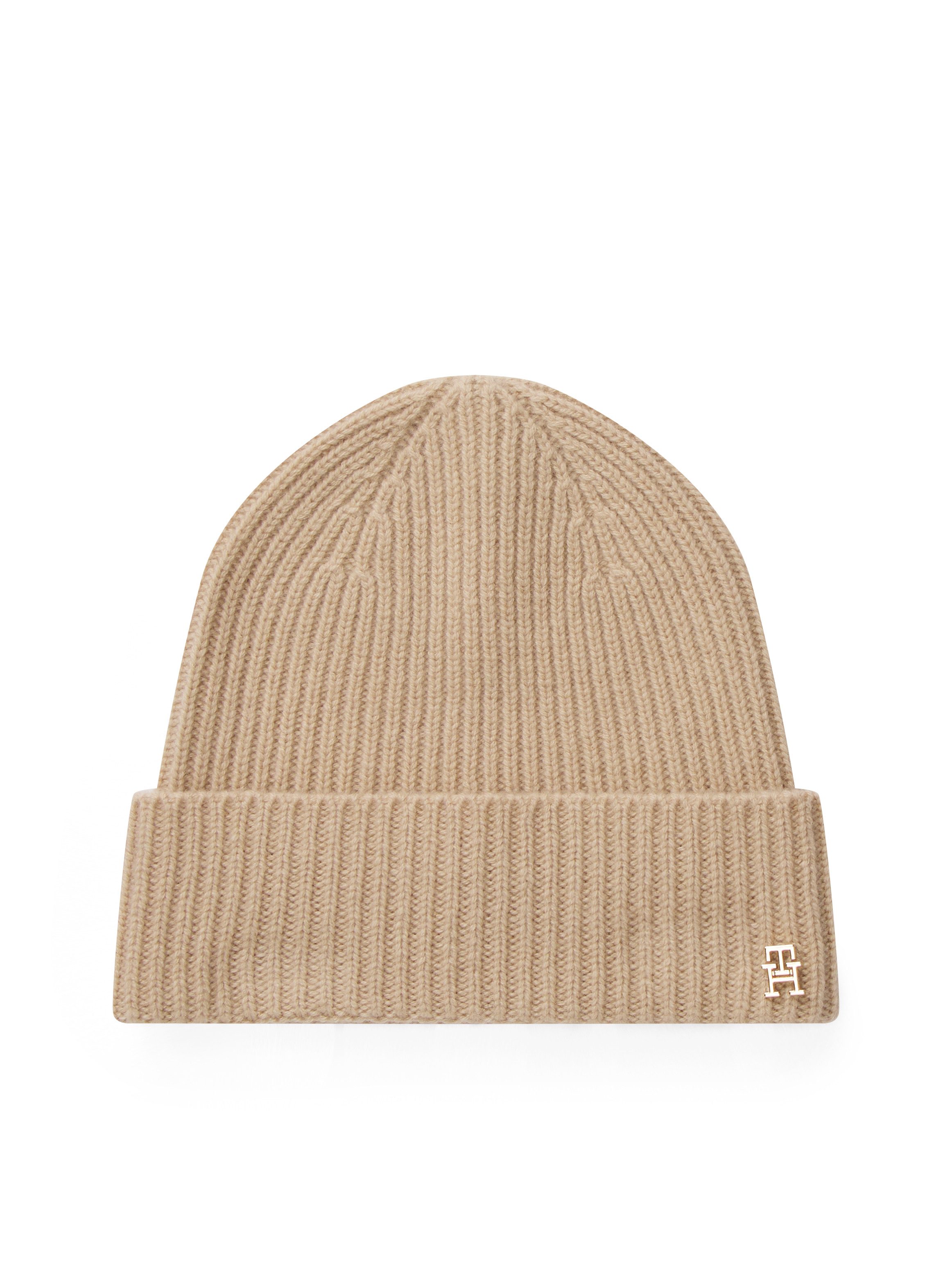 Tommy Hilfiger Beanie TH CASHMERE aus Rippstrick, Umschlag günstig online kaufen