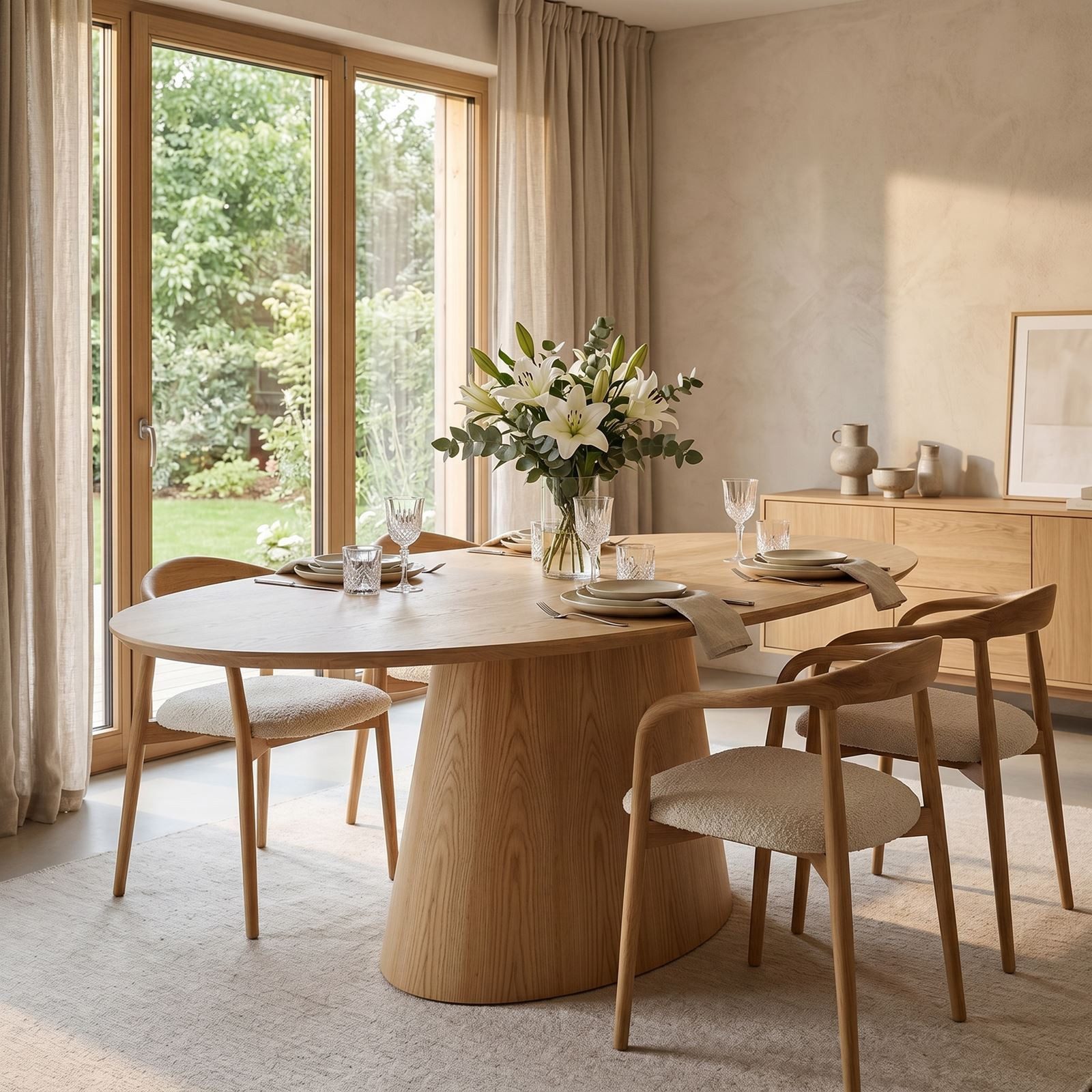 IDIMEX Esstisch AURA, Esszimmertisch oval 180 x 110 cm aus MDF mit Eichenfurnier in Natur