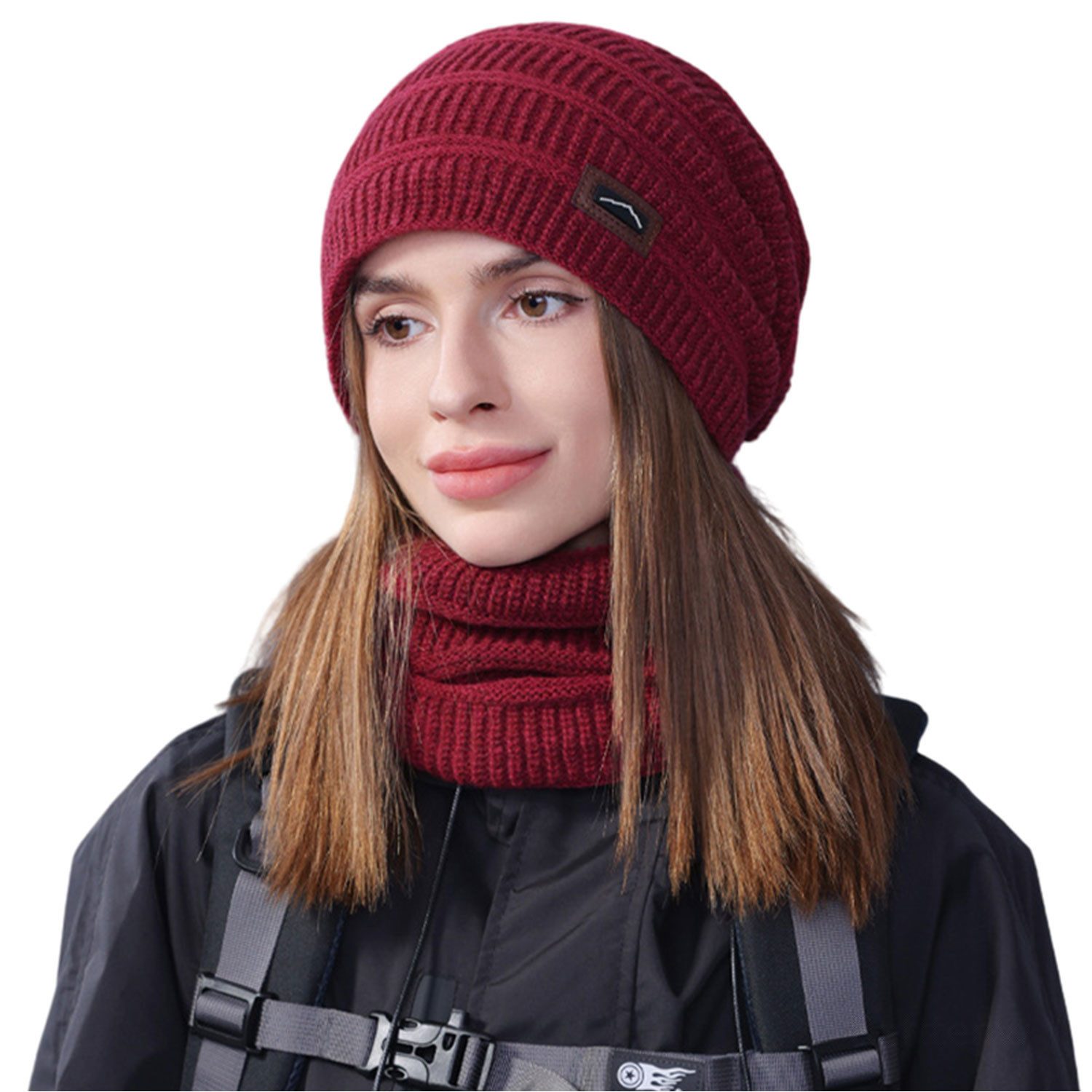 Refttenw Mütze & Schal Plüschfutter Wintermütze günstig online kaufen