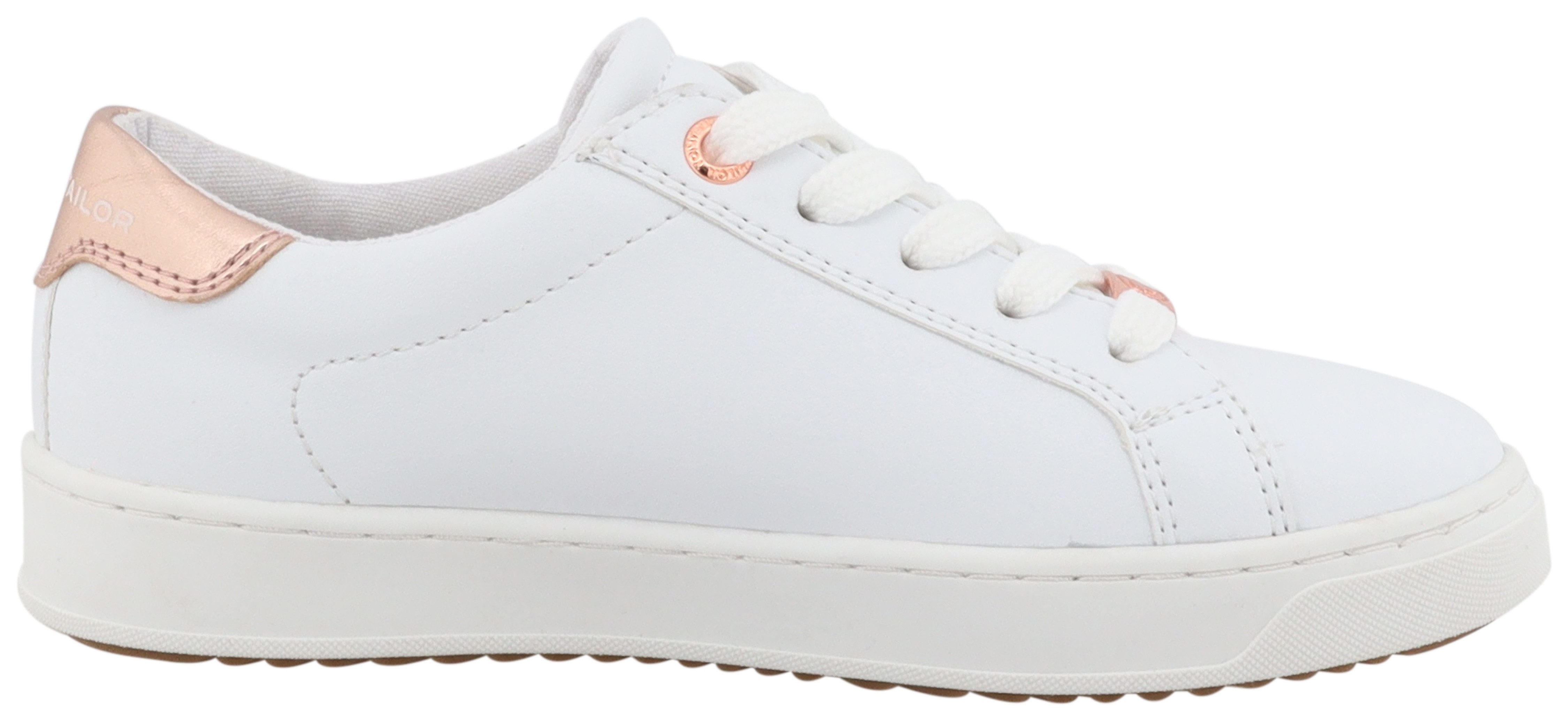 TOM TAILOR Plateausneaker, Freizeitschuh, Halbschuh, Schnürschuh mit süßem Herzchendruck