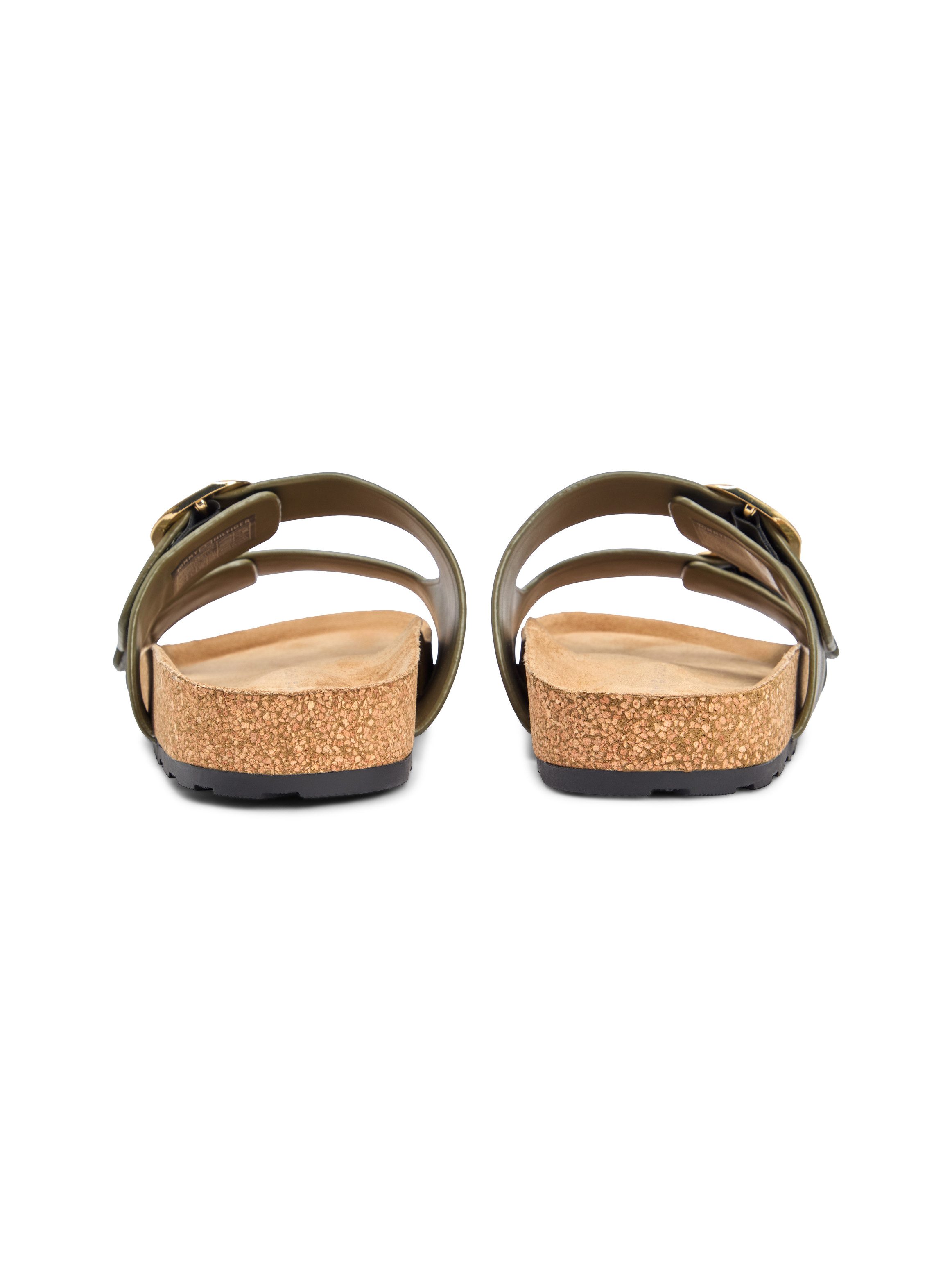 Tommy Hilfiger TH CLASSIC CORK SANDAL LEATHER Pantolette Sommerschuh, Schlupfschuh, Flat mit Logoemblem – Bild 3 von 5