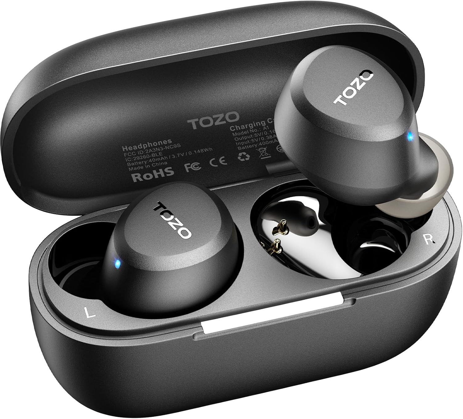 TOZO Ultraleichte Bluetooth Kopfhörer kabellos mit 32 Std. Akkulaufzeit In-Ear-Kopfhörer (Ultraleichte Bluetooth Kopfhörer kabellos bieten perfekten Sitz und höchsten Komfort für Sport, Reisen und Alltag., Stereo Sound Earbuds mit Touchsteuerung & IPX5 Wasserschutz)