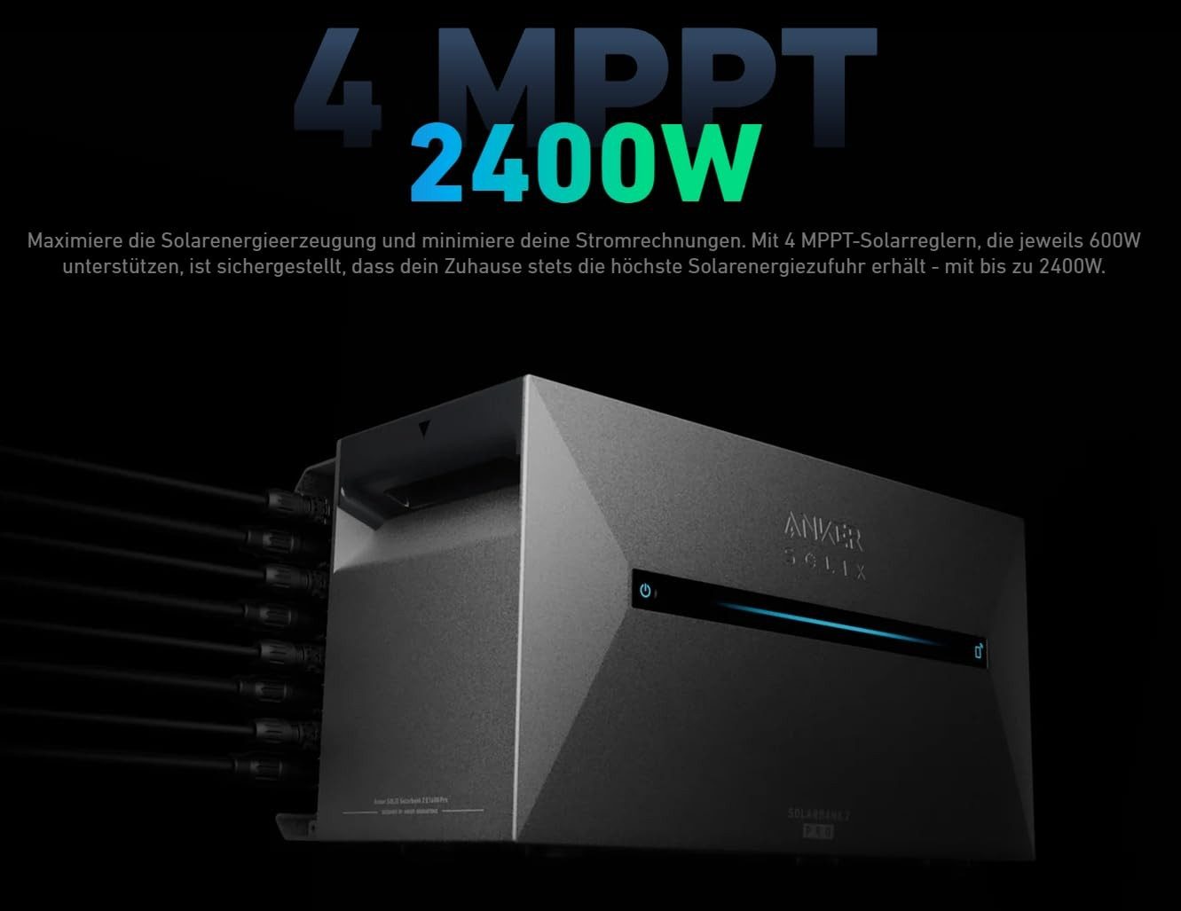 Anker Balkonkraftwerk 910W Solaranlage Anker Solix Solarbank 2 E1600 Pro Speicher, (2x Astronergy 455wp Paneele und Smart Meter im Lieferumfang enthalten), Speicher mit integriertem Wechselrichter, All-in-One 1600 Wh Akku