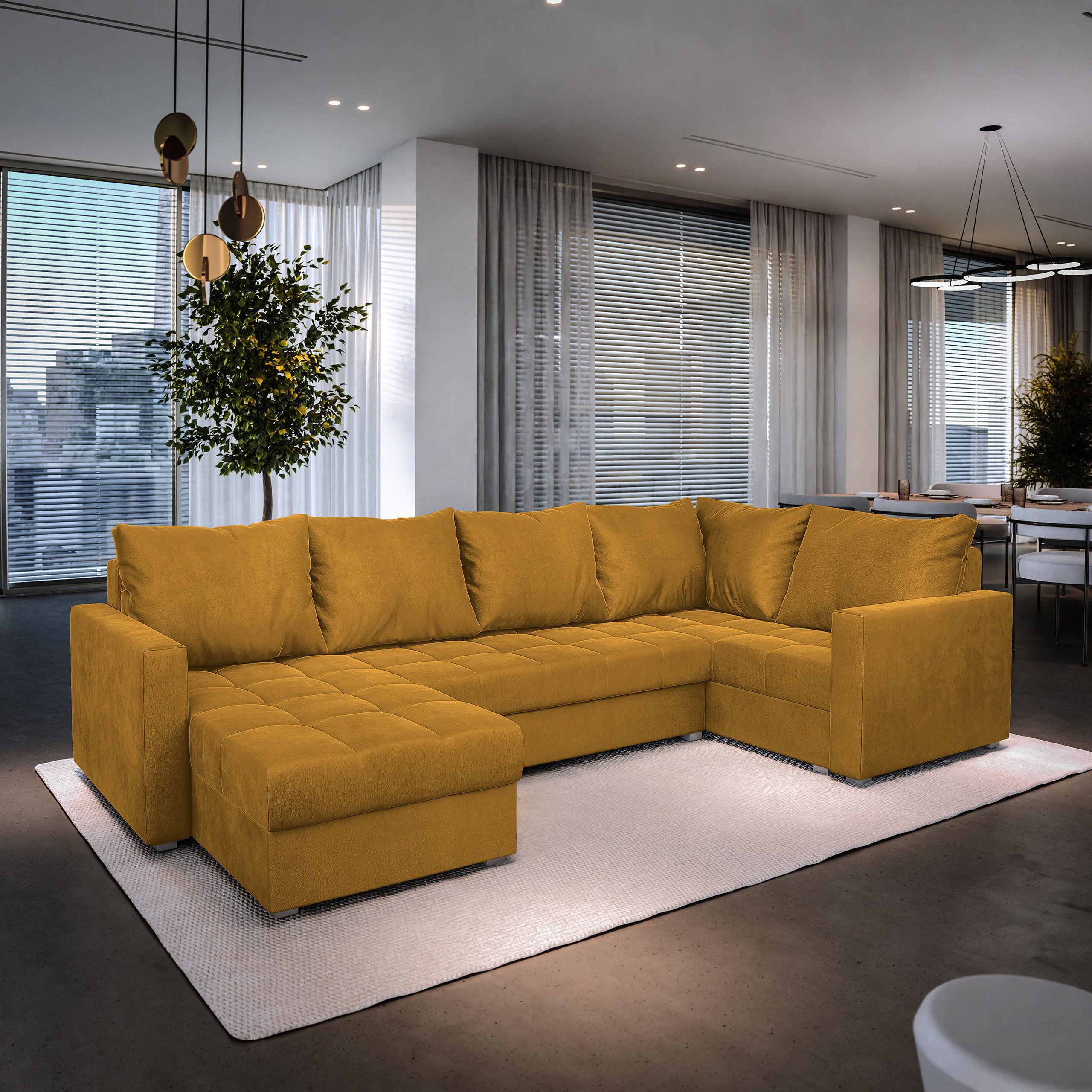 Masseno Ecksofa LORIVO mit Schlaffunktion U-Form, günstig online kaufen