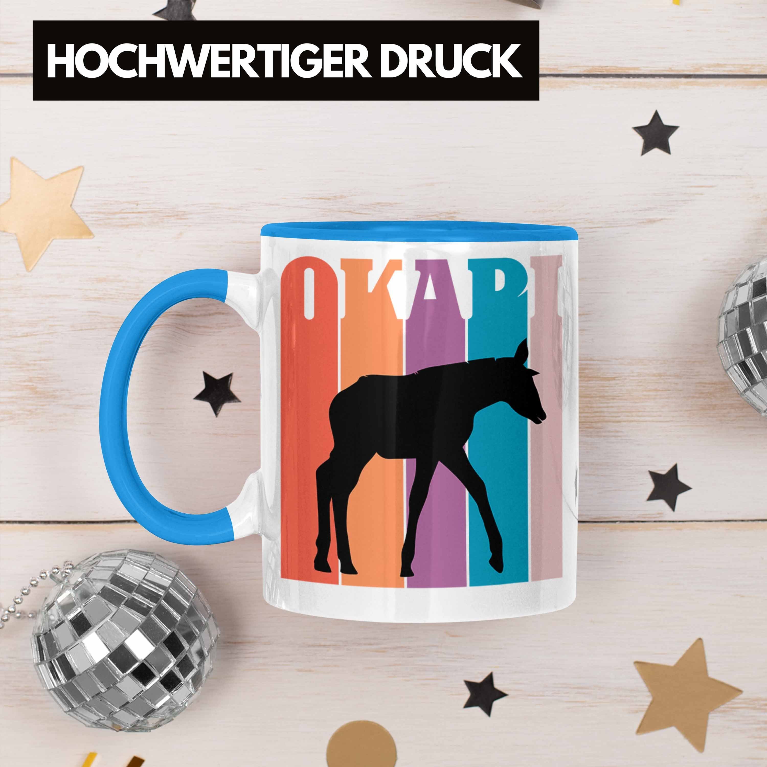 Trendation Okapi für Okapi Geschenk Grafik Lustige Blau Liebhaber Tasse Tasse