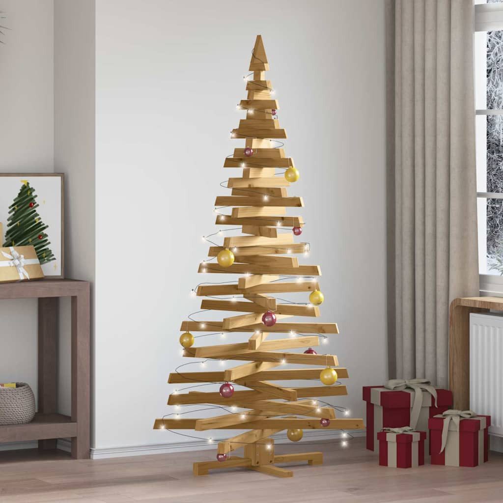 furnicato Künstlicher Weihnachtsbaum Weihnachtsbäume mit Ständer Braun 180 cm Massivholz Kiefer, Verstellbare Äste für Tannenbaum, unbehandelt für DIY-Anstriche