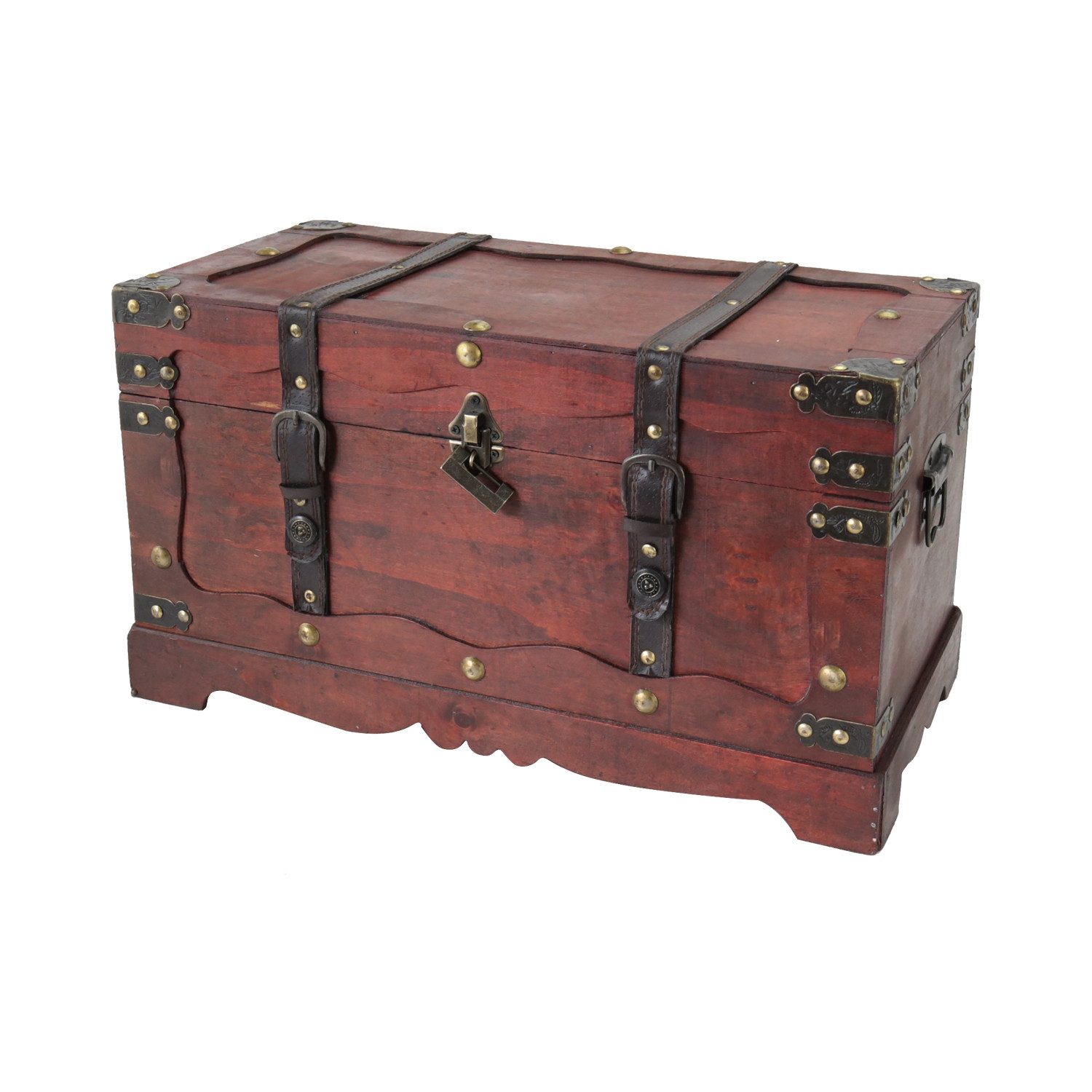 HMF Schatzkiste Schatztruhe aus Holz, große Schatzkiste mit, dekorativem Sc günstig online kaufen