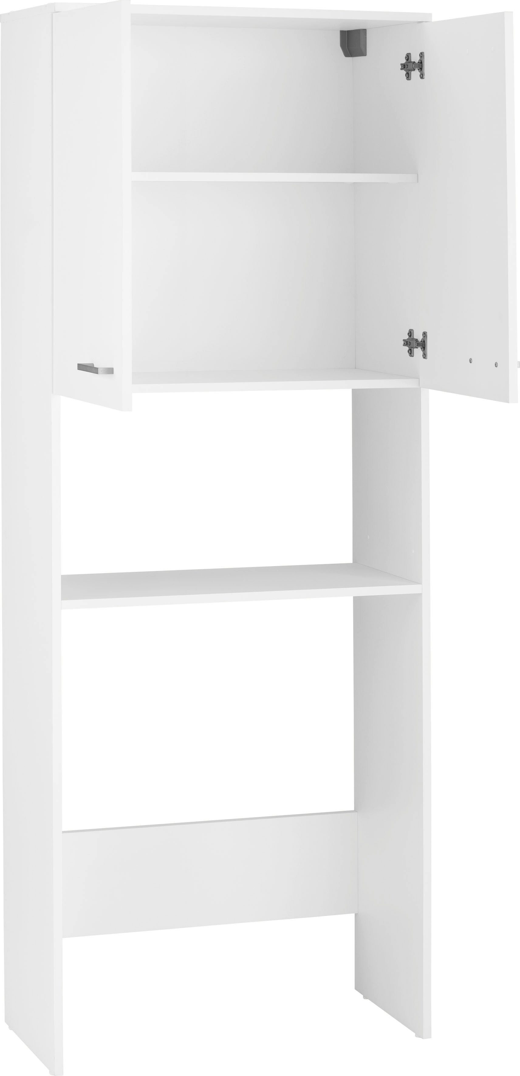Schildmeyer Waschmaschinenumbauschrank Mobes weiß weiß/weiß Regalfach 70,3/188,6 im | Breite/Höhe: und cm, hinter Doppeltür Stauraum