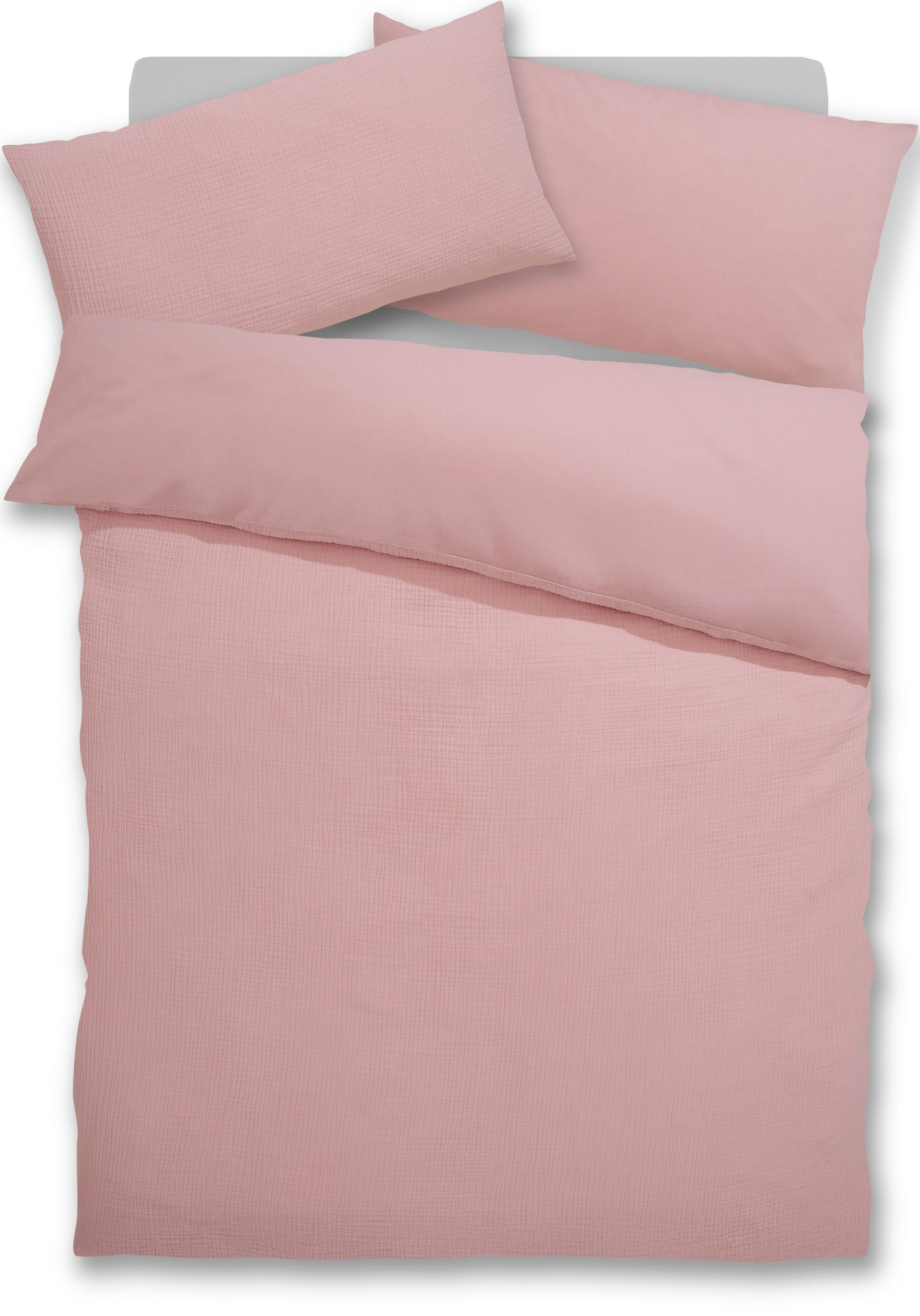 OTTO home Wendebettwäsche Sari3 aus weichem Musselin, Musselin, Renforcé, 2 teilig, NEUHEIT: aus 100% Baumwolle in weichem Musselin, Rückseite Renforcé – Bild 2 von 5