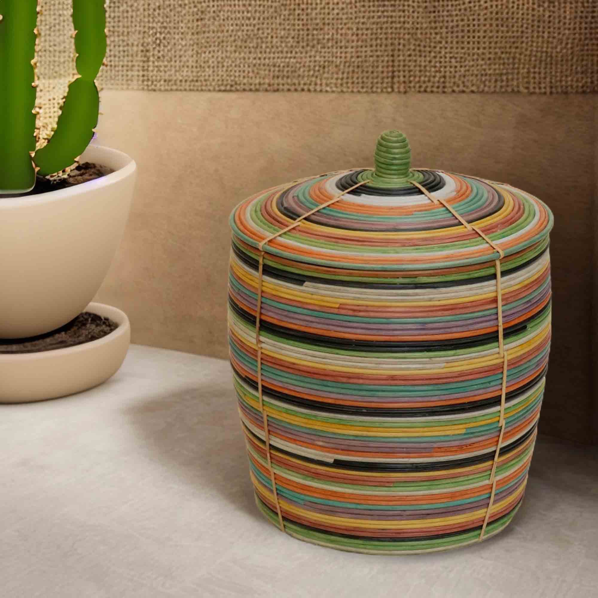 Krines Home Aufbewahrungskorb Mehrfarbiger Flechtkorb Aufbewahrungskorb günstig online kaufen