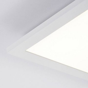 Arcchio LED Panel Lysander, dimmbar, LED-Leuchtmittel fest verbaut, Farbwechsel warmweiß / tageslicht, Metall, Aluminium, Kunststoff, weiß, (RAL 9016), 1 flammig, inkl.