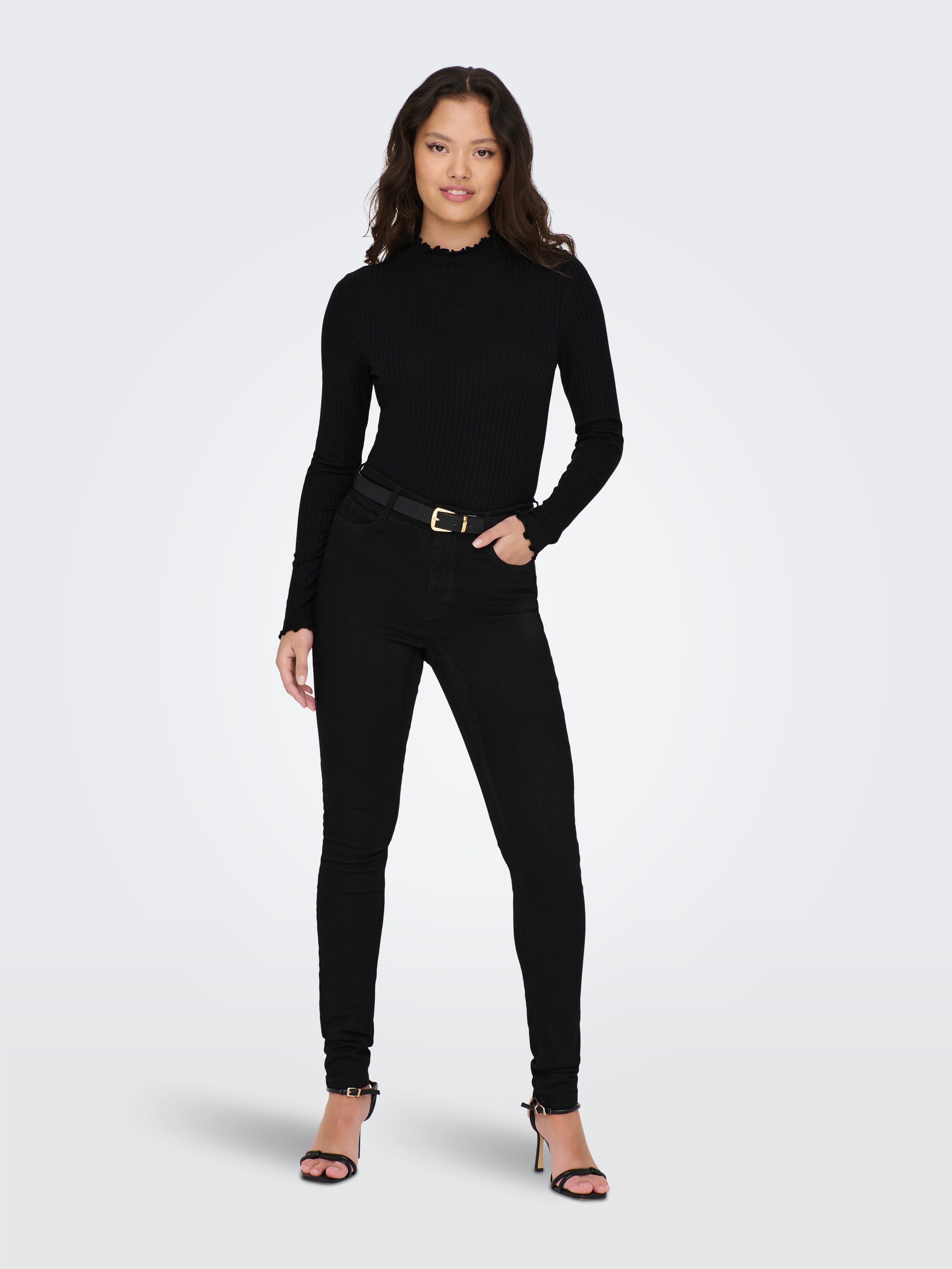 JDY Langarmbluse JDYFRANSISKA L/S HIGHNECK TOP JRS NOOS Viskosemischung, slim fit